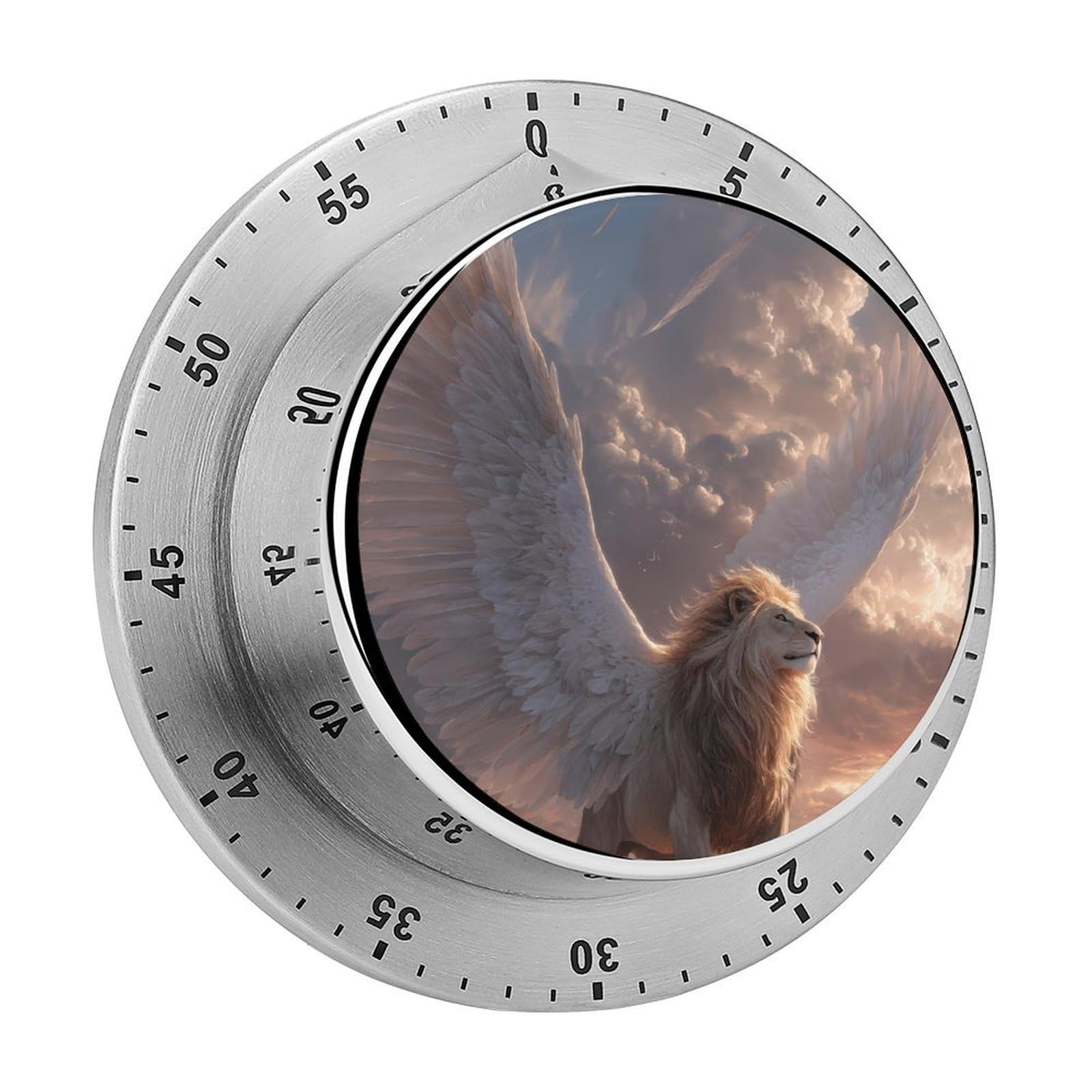 Lion with Wings Mechanical Timer with Alarm for Kitchen Cooking Productivity Stainless Steel Timers
