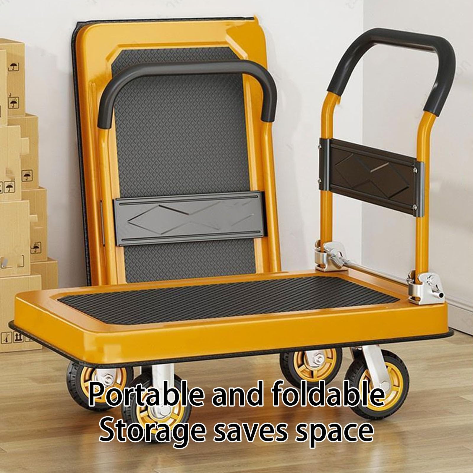 Carrello da Trasporto Carrello Piccolo Dolly Portatile Carrelli Carretto Domestico Robusto Carrello da per L'uso in Adatto per Lo Spostamento di Cantieri Trasporti E Altri Scopi(60X90cm)