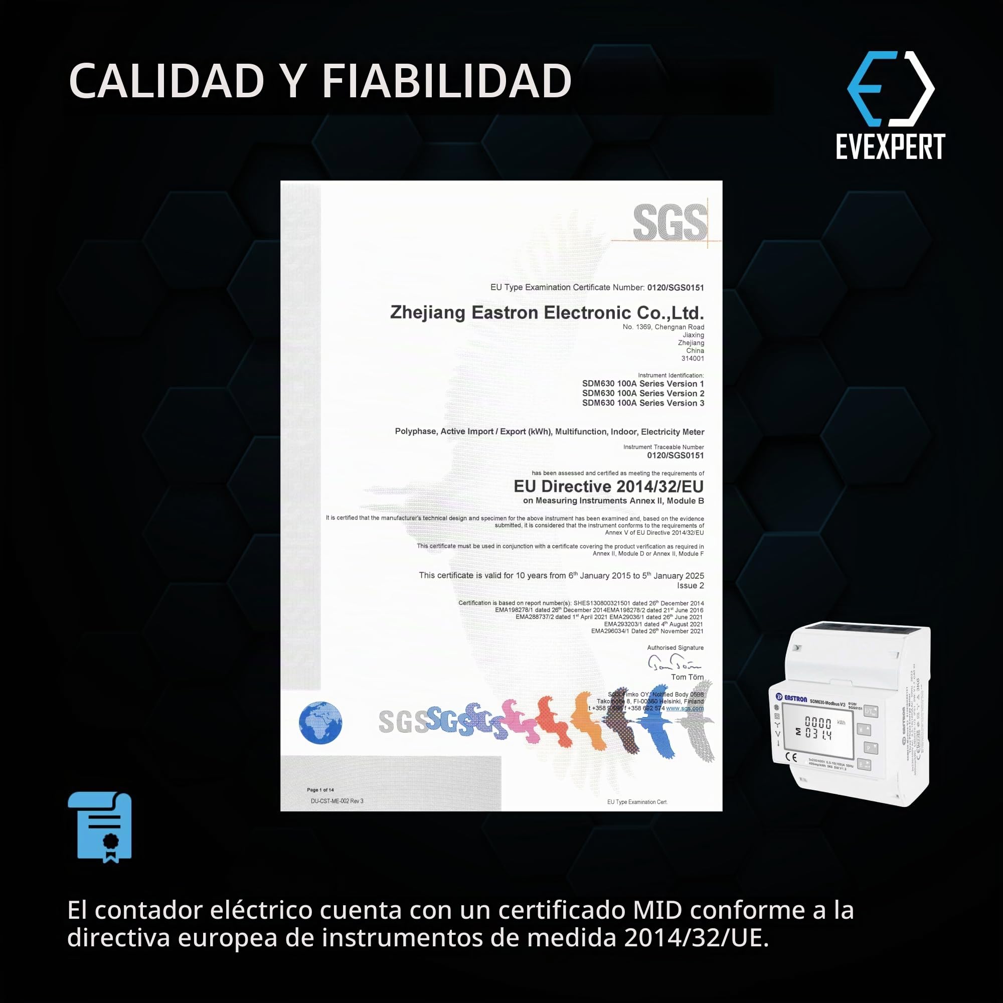 SDM630Modbus Medidor eléctrico digital de dos direcciones para corriente de rotación y CA hasta 80 A