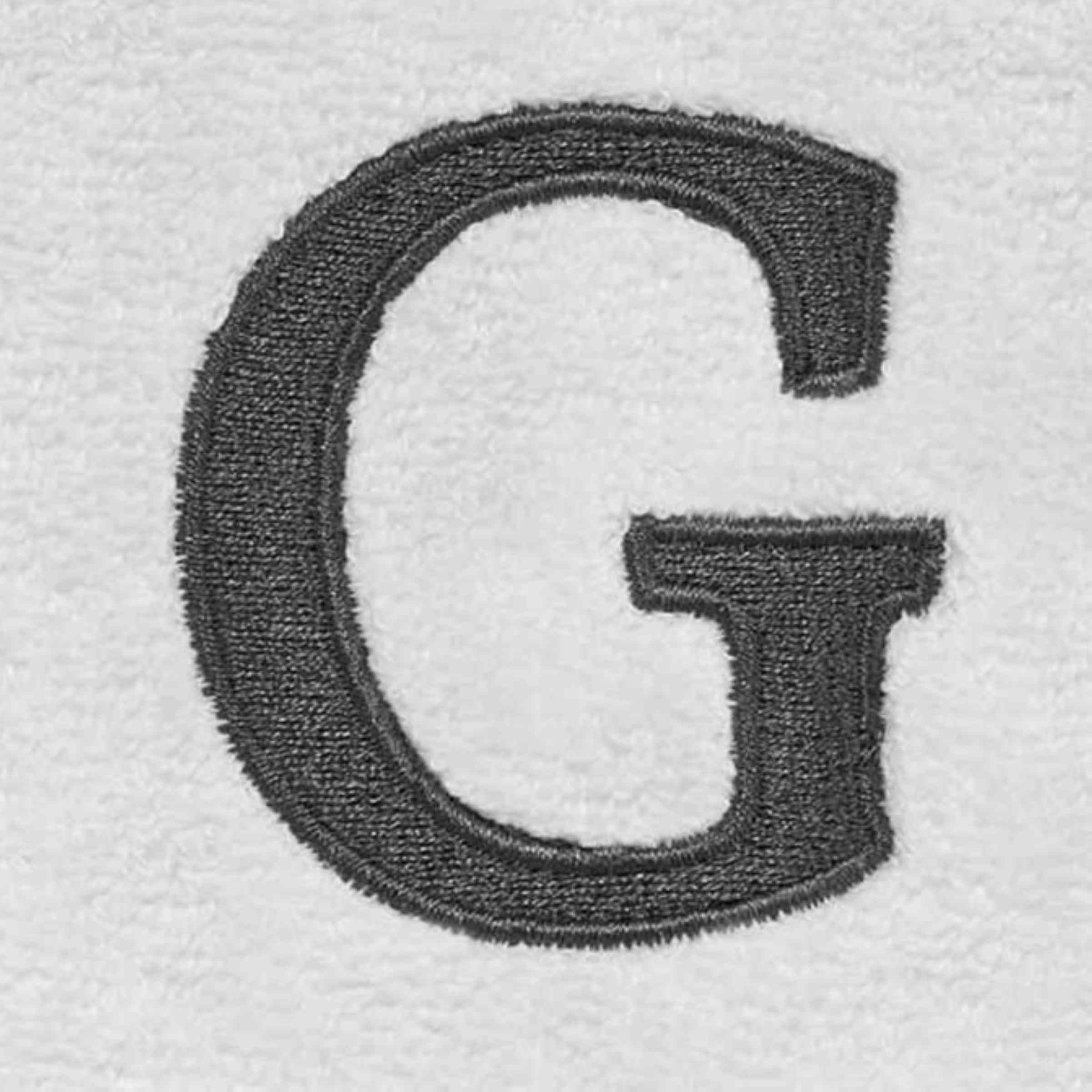 Avanti Linens - Monogram Embroidered Fingertip Towel, 100% Cotton, G, White/Gray - Image 2