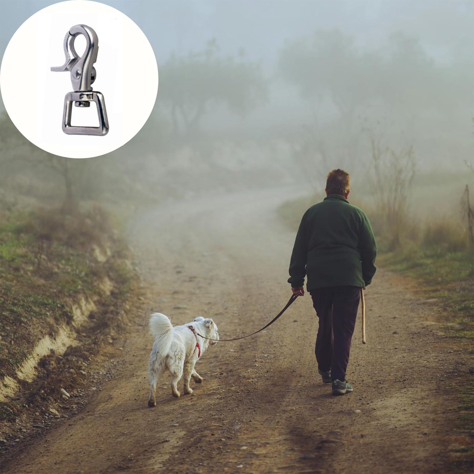 Set di 2 Moschettoni a Forbice Girevoli 360° - Snap Versatili per Cani, Campeggio, Escursionismo e Fai da Te