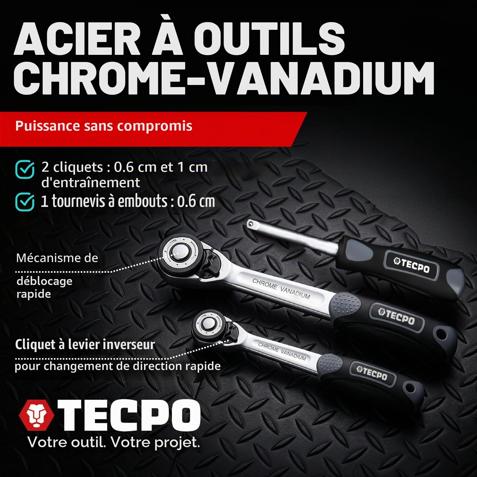 TECPO 300383 Kit d'outils et de clés à cliquet Harley