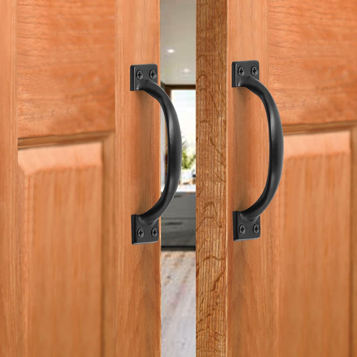 5 Inch / 120mm Cabinet Door Handles, Black Curved Gate Pulls, Vintage Drawer Pulls, Bow Handle Pulls Door Hardware for Door Dresser Cabinet Cupboard Suitcase, Pack of 12
