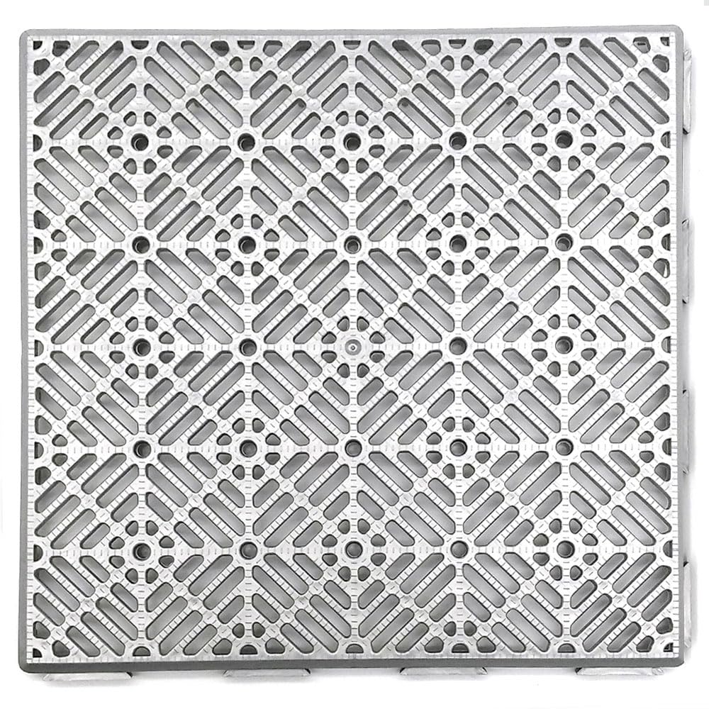 24 Losetas 30x30cm Gris Aluminio ≈2m² Piscina Terrazas Baños | Pack Ahorro. Suelo drenante. Evita humedades. Ideal en zonas húmedas, bajo césped artificial, tarimas, duchas y vestuarios