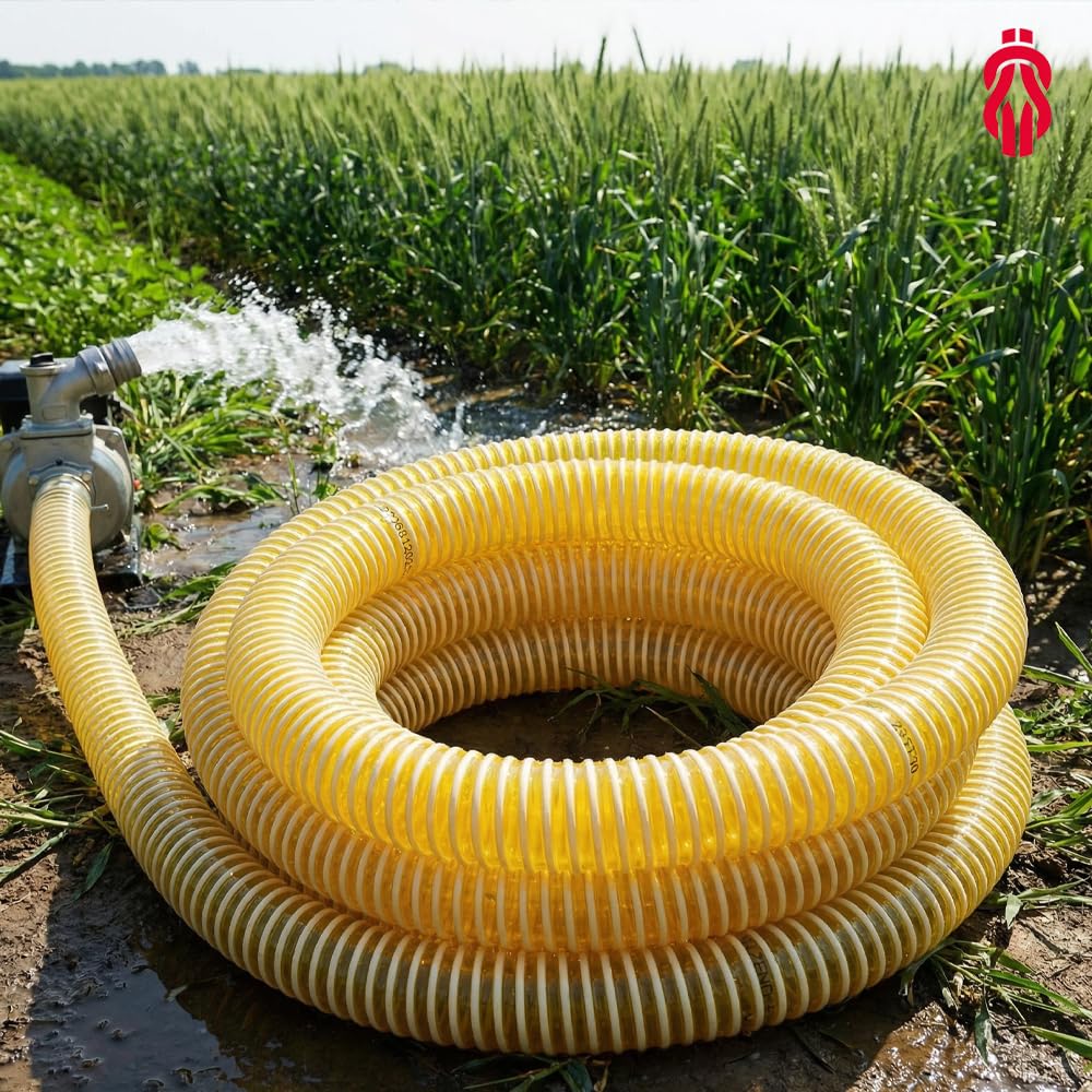 ESPIROFLEX Manguera de Aspiración e Impulsión Alimentaria 30MM 50M PVC Transparente con Espiral Reforzada, Flexible, Uso Alimentario para Bombeo de Líquidos | Modelo Transliquid S