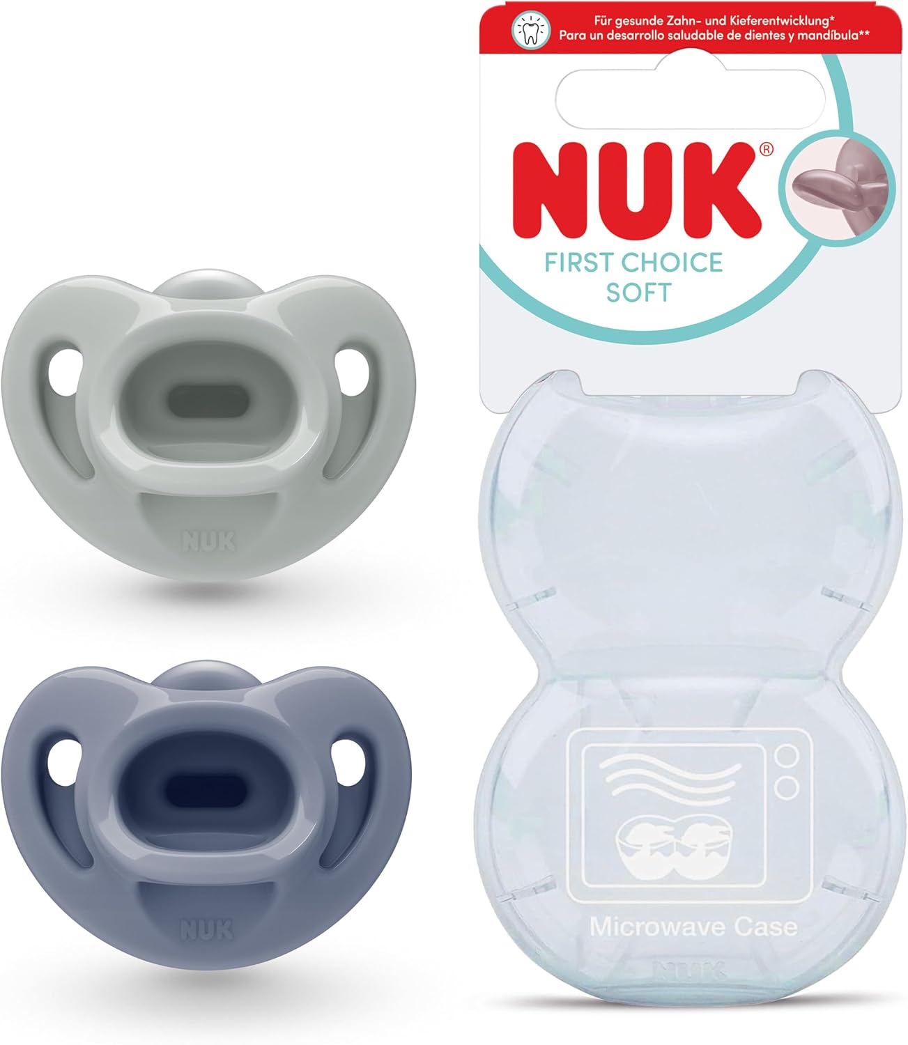 NUK FC Soft%100 Silikon 2'li Emzik, Yeşil/Mavi