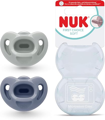 NUK FC Soft%100 Silikon 2'li Emzik, Yeşil/Mavi