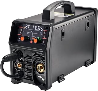 200Amp 4-in-1 MIG Welder,Gas/Flux Core/Stick/Lift TIG,Dual Voltage 110V/220V,Large LED Display compatible with Steel,Stainless,Cast Iron with Synergic Control