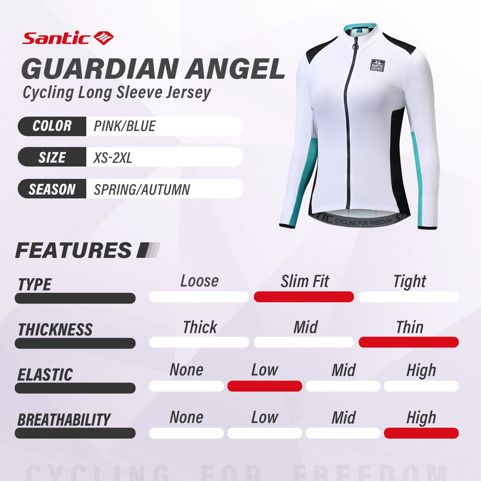 Santic Magliette Ciclismo Donna Breve Maglia Ciclismo Donna Maglietta Bicicletta Camicie Ciclismo per Donna