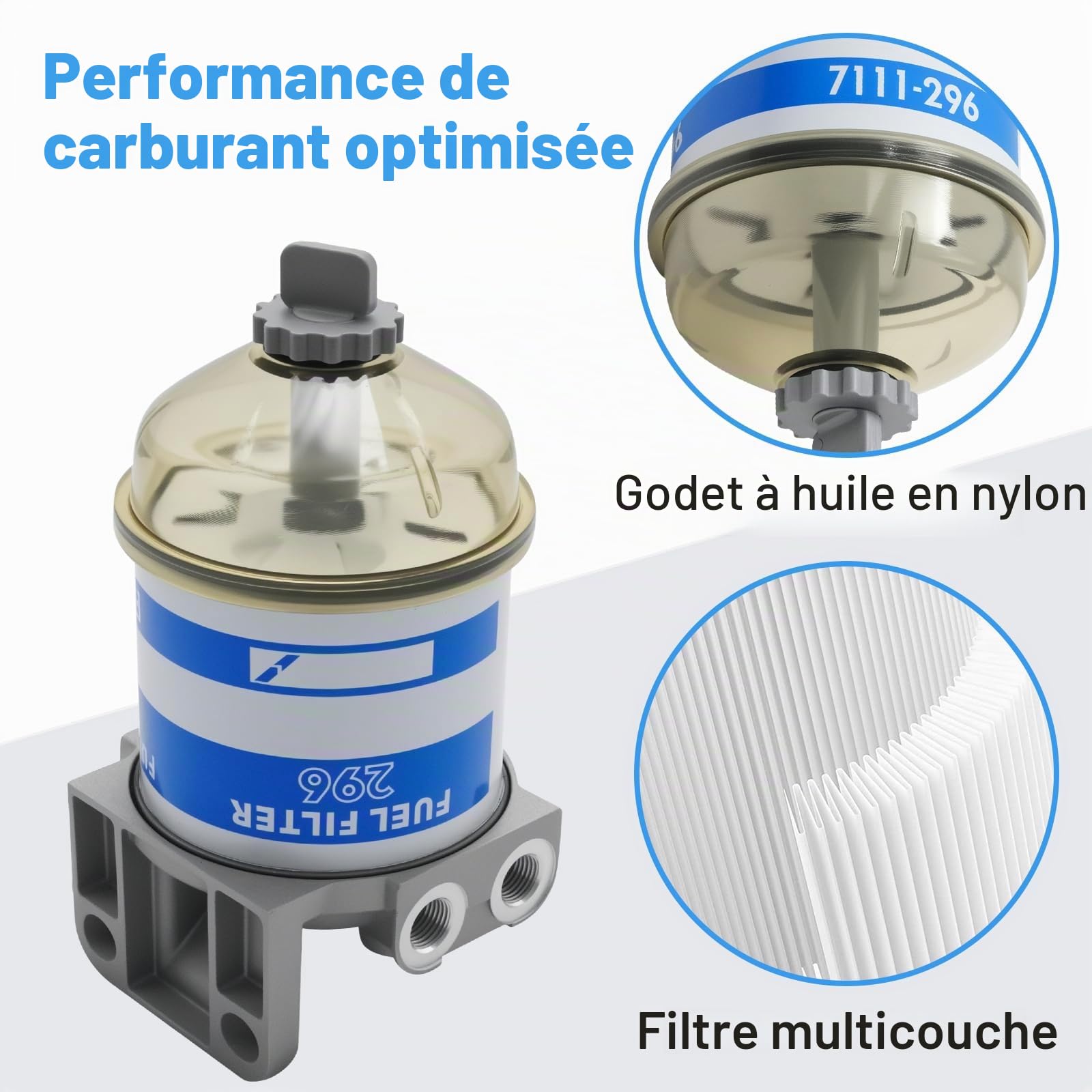 Filtre à carburant diesel séparateur d'eau, remplacement pour CAV296 moteurs diesel, bateaux de marine, tracteurs, générateurs électriques, pour Massey Ferguson 133 135 140 140 145 165 165