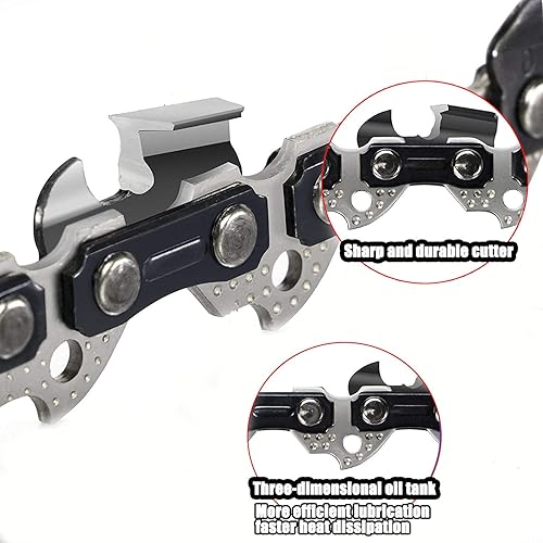 Miniatura 3 de Cadena de motosierra de 10 pulgadas, paso LP de 38 pulgadas, calibre 050 pulgadas, hoja de cadena de sierra de poste, 40 eslabones de transmisión,