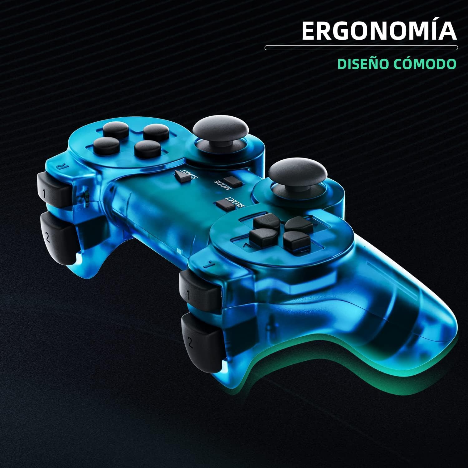 AUFGLO Retro Mando inalámbrico clásico para P-s2/DS2/PC (Rojo+Azul)