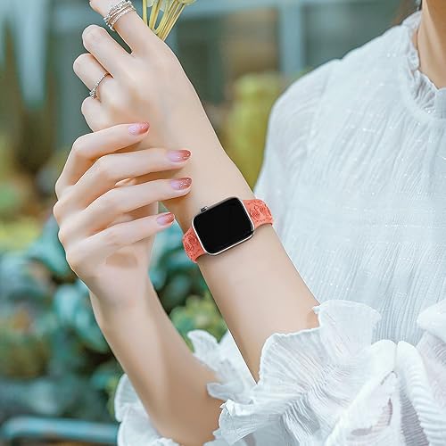 Miniatura 10 de Correa de silicona suave con grabado floral compatible con Apple Watch Band de 1.575 in, 1.614 in, 1.496 in, 1.654 in, 1.732 in, 1.772 in y 1.929 in