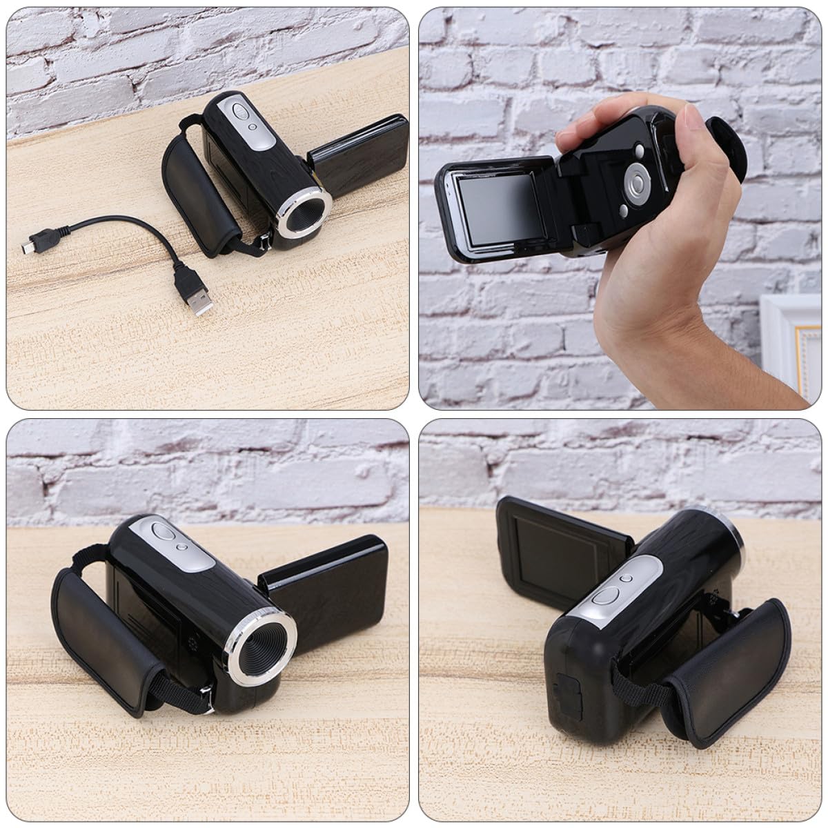 Kichvoe Caméra Vidéo Numérique Mini Dv Zoom Numérique 16x, Écran Tft 2 Pouces, Capteur 5mp, Mémoire Extensible Jusqu'à 32 Go, pour Enregistrement Portable