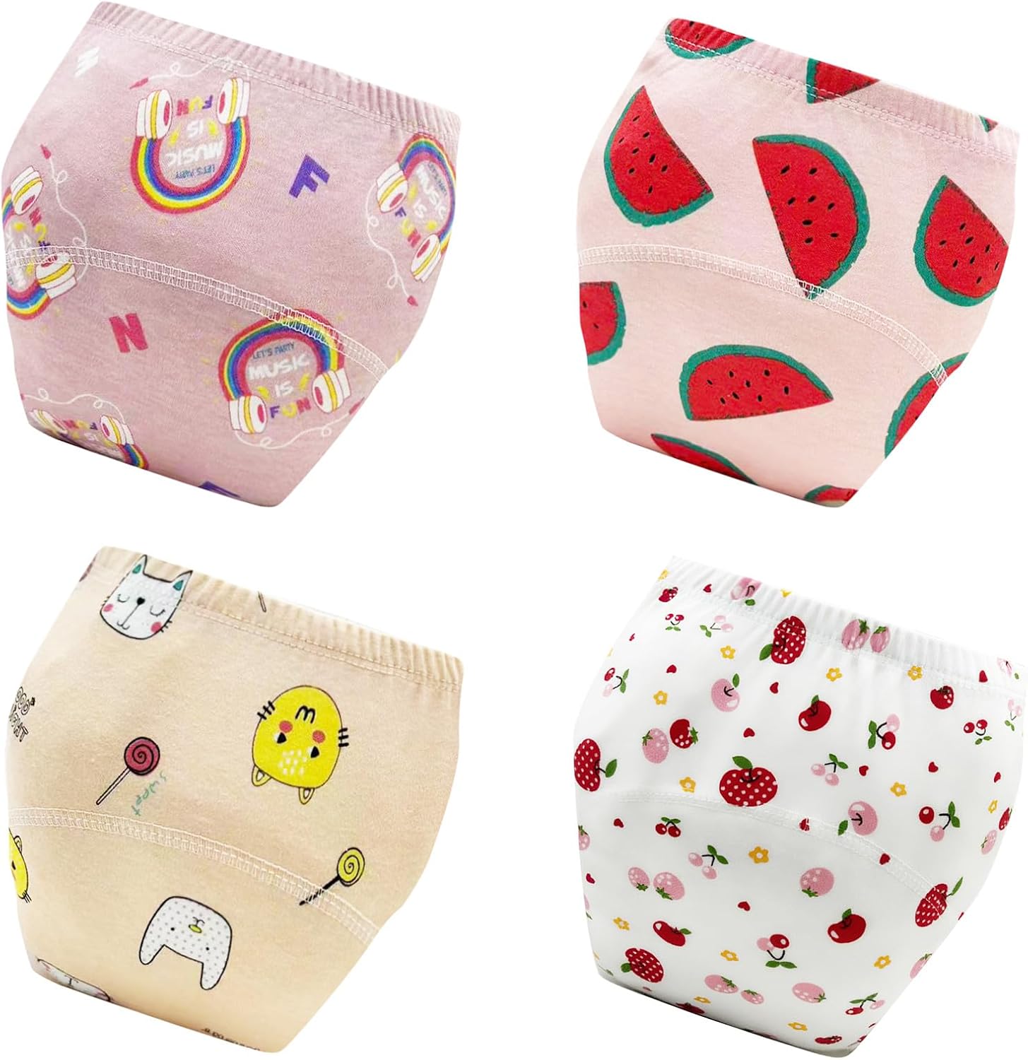 Upairy Training Pants for Boys Girls–Soft & Leak-Resistant Potty Training Underwear,Up Airy Potty Pants Comfortable for Toddlers(4PCS,M) 4pc-girl Medium