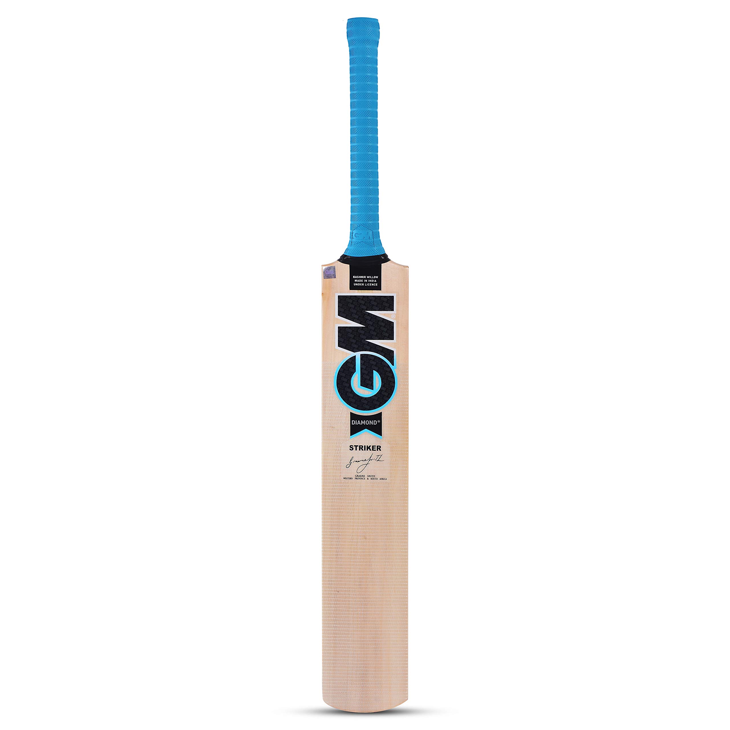 Diamond Striker Kashmir Willow Cricket Bat with Cross Weave Tape on The Face |Men and Boys | Light Weight | Free Cover|