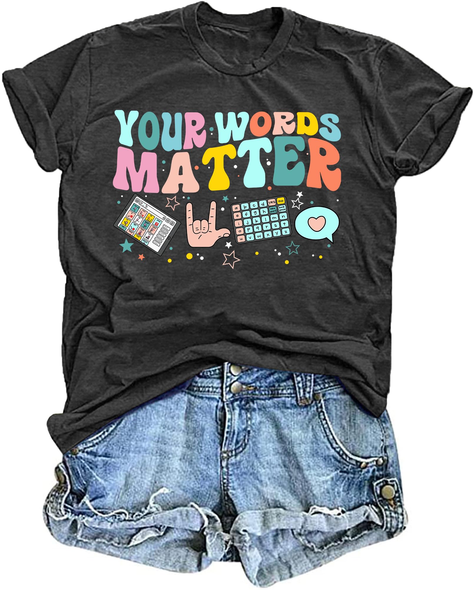 Mental Health Shirt for Women Your Words Matter Tshirts Teacher Inspirational Tee Autism Speech Therapy Tops