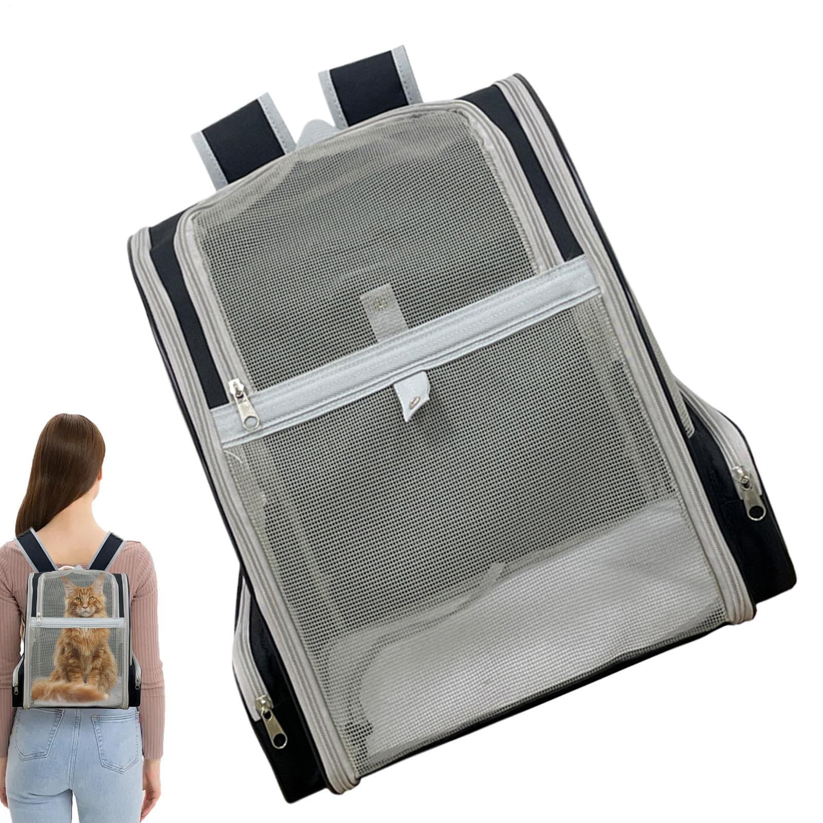 Mochila para gato estable con fondo plano para evitar mareos de mascotas