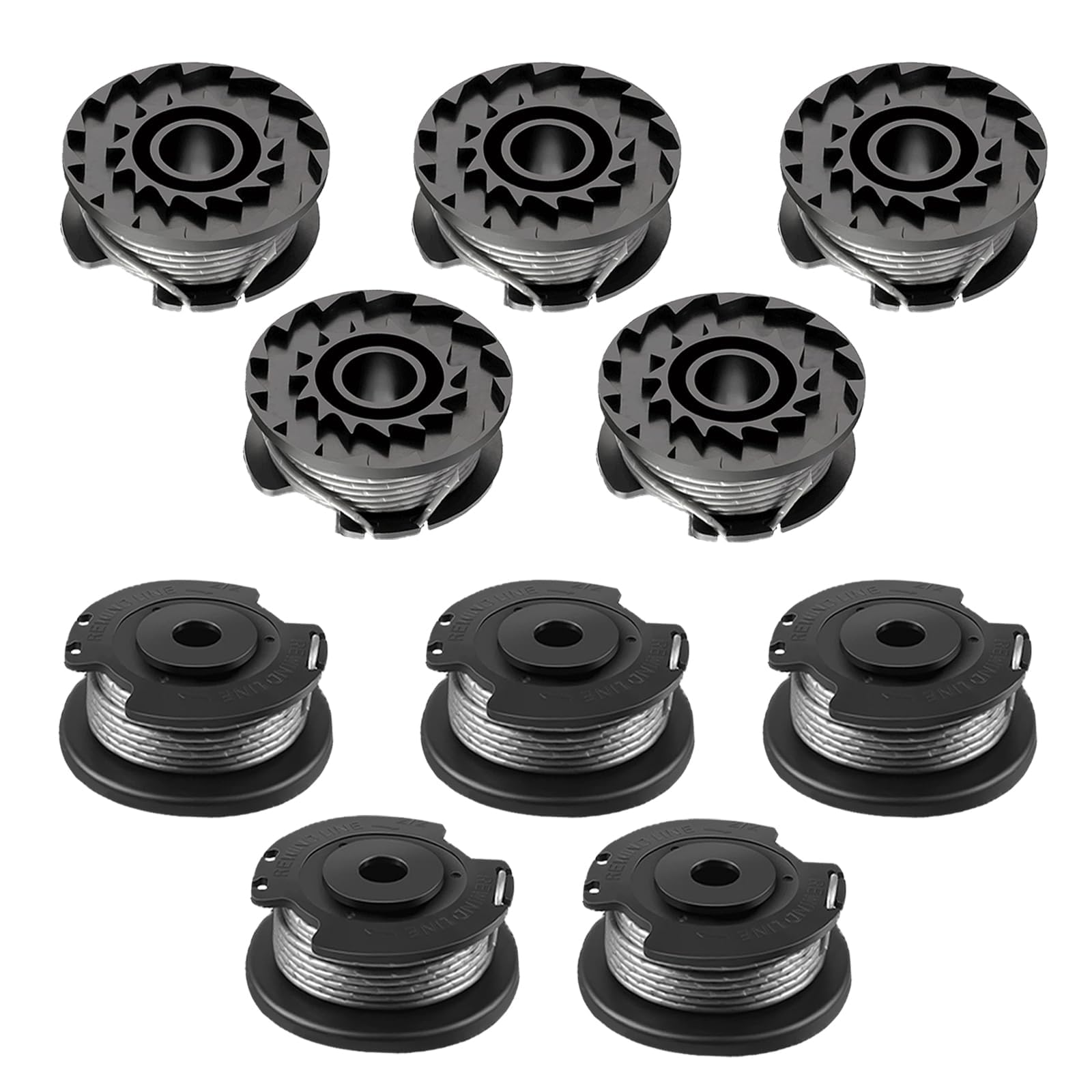 10 sztuk szpul żyłkowych do podkaszarki Bosch ART 23 SL/ART 26 SL, nylonowa szpula zapasowa (F016800569+F016800385), nylonowa szpula żyłki zapasowej (średnica 1,65 mm, 4,9 m/16 stóp)