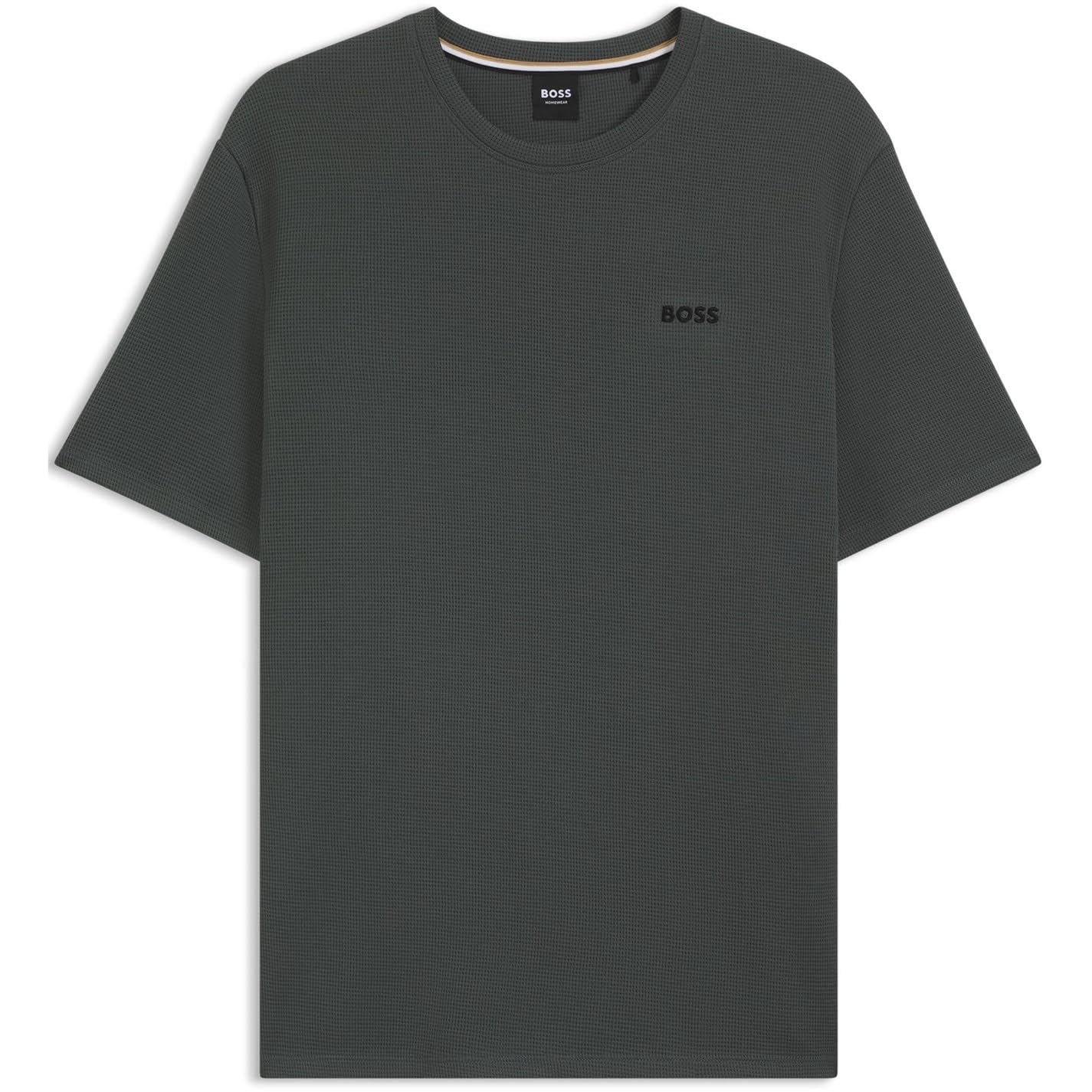 Hugo Boss Men's Green Boss Black Waffle T-Shirt Open  40 Size L