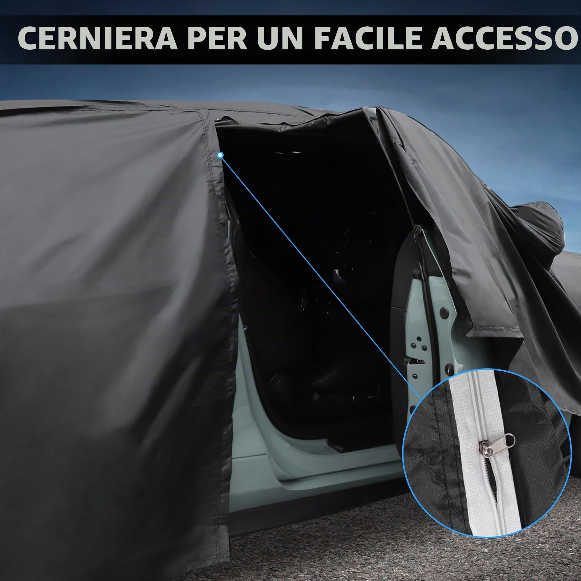 A ABSOPRO Copertura Per Audi Q2 09-24 Impermeabile 1pc | Nero, PEVA Spunlace Cotone, Impermeabile, Antivento, Sole Pioggia Neve, Protezione Cerniera Porta, Facile Installazione