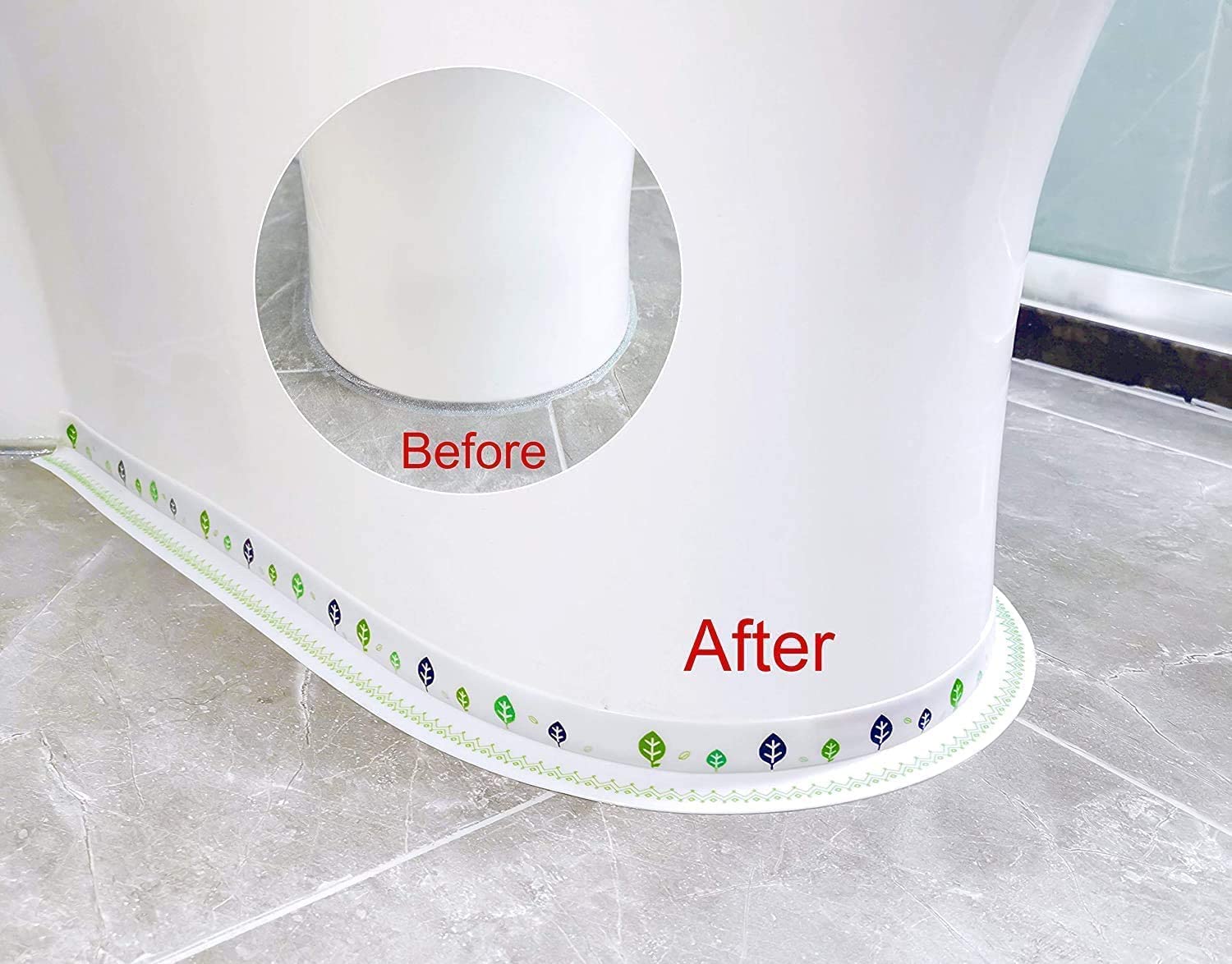 TOPHAVEN Silicone Waterproof Tape Caulk Strip,Tree Self Adhesive Sealing PVC Caulk Strip Tape for Kitchen Toilet Bathroom Bathtub Sink Basin Edge Floor, Wall Sealing Wall Edge Protect,-1Pic 3