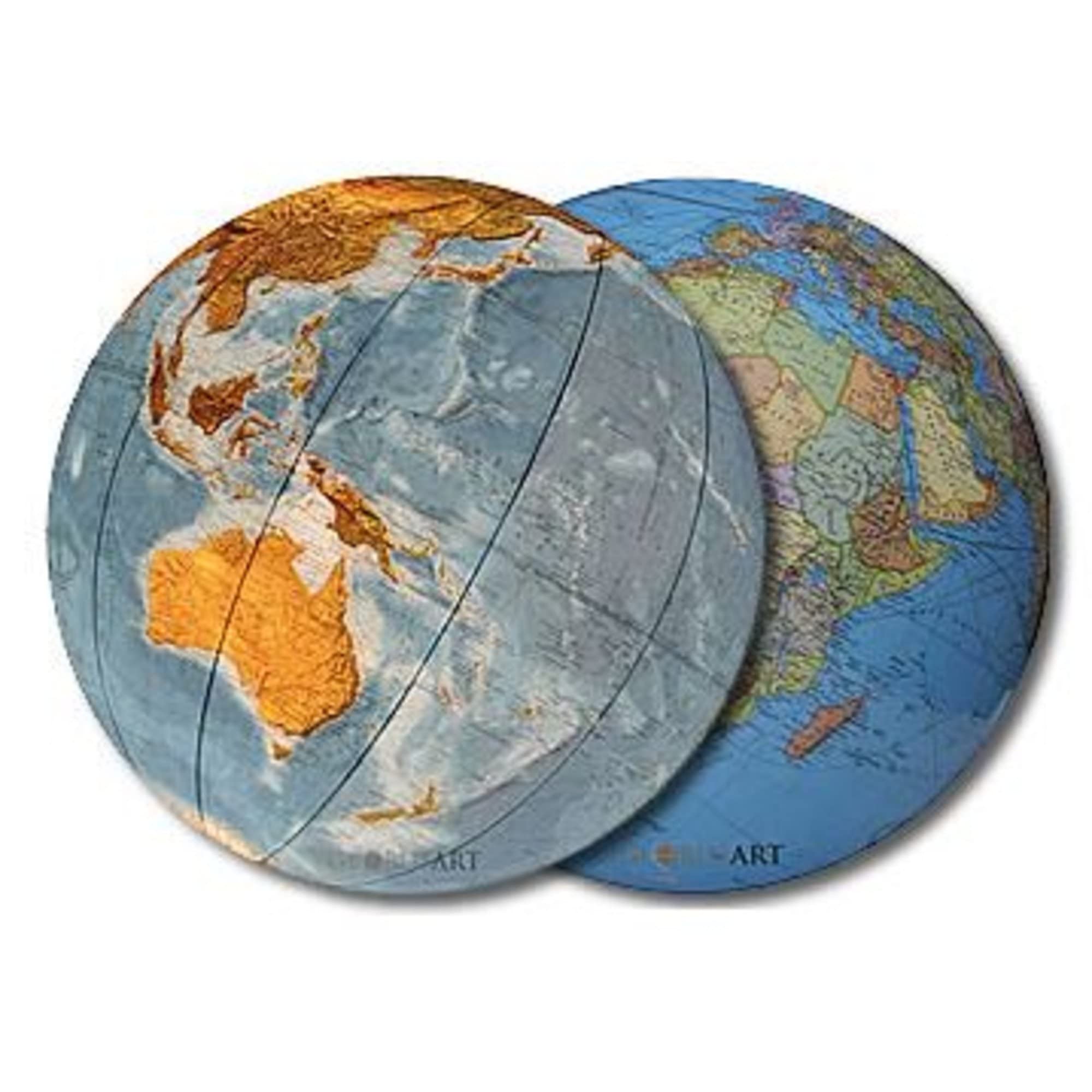 Columbus DUO Leuchtglobus: OID-Code, handkaschiertes Kartenbild auf Acrylglaskugel, Durchmesser 30 cm, Armatur aus Edelstahl, matt geschliffen