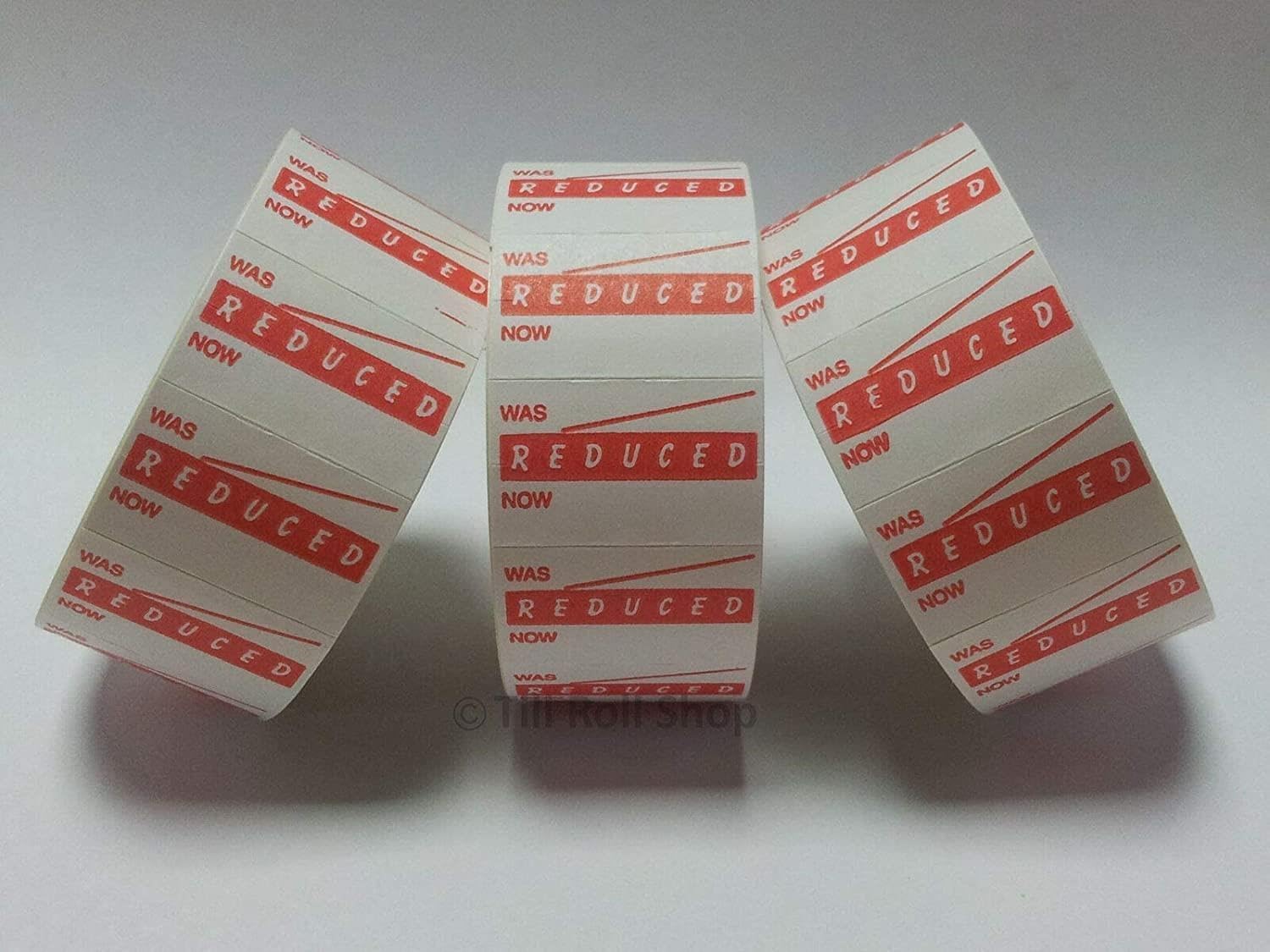 JIO CT7 26 x16 mm Price Gun Label- Printed 'Reduced was/Now White' Stickers Tags, Compatible with Avery, sato, Puma, Lynx, motex & Many More Price Gun Refill for Retail Shop and Tagging | 10-Rolls