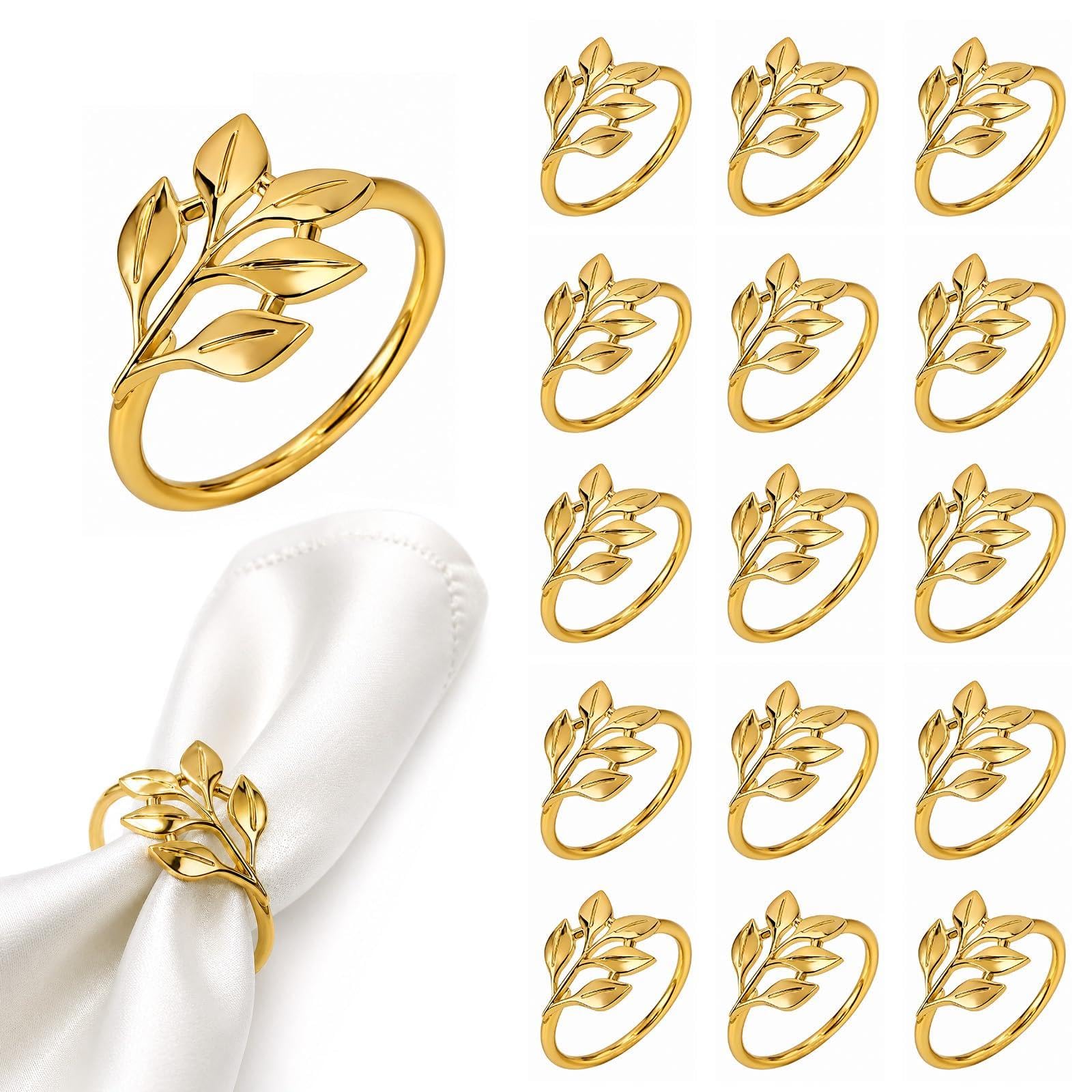 50 Pcs Gold Napkin Rings – Elegant Table Decoration for Weddings, Parties & Home Dining, 4×2.5 cm