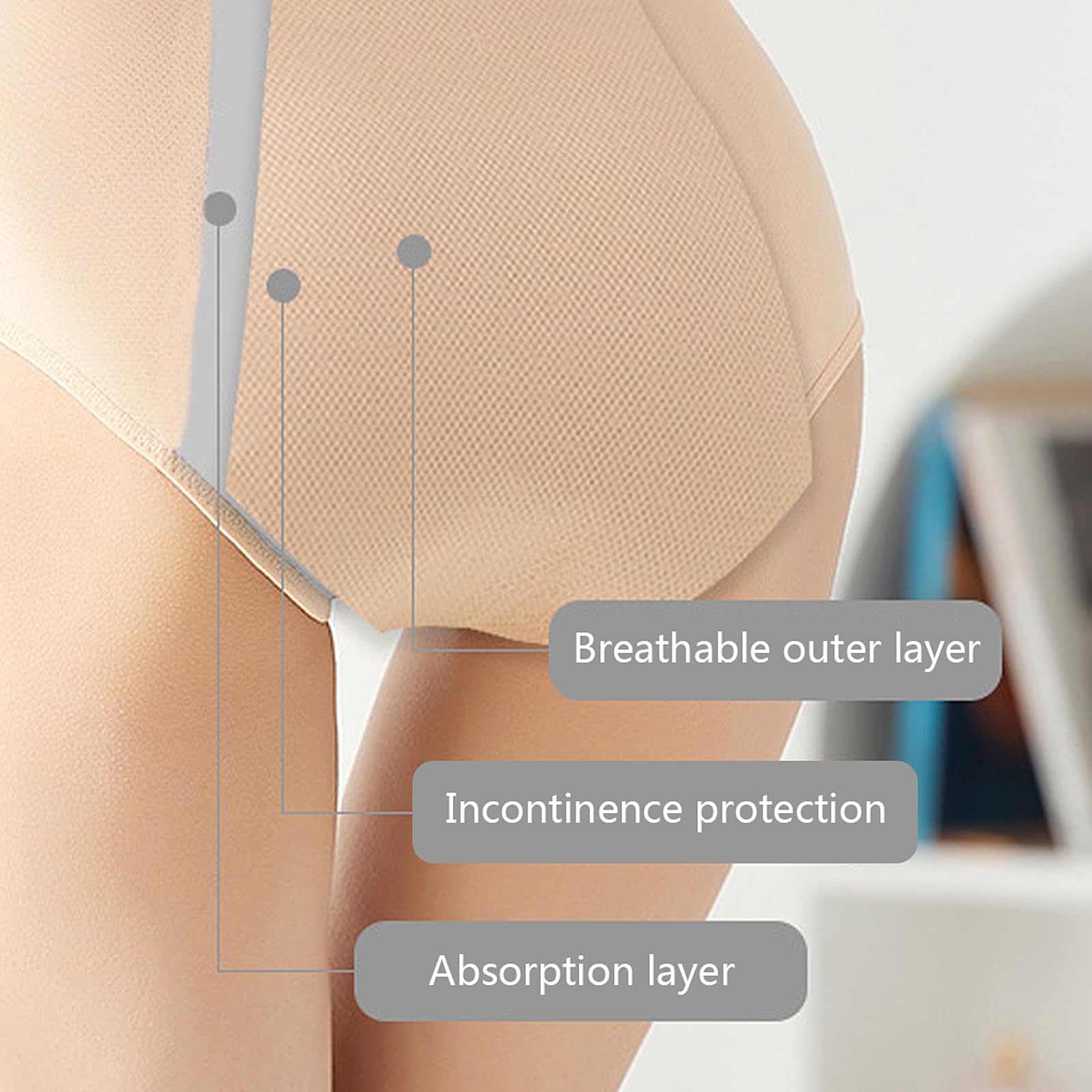 CJSGY Underwear for Women Incontinence, Reusable Incontinence Protective Briefs, Plus Size Panties, 8Pcs,Multi colored,L