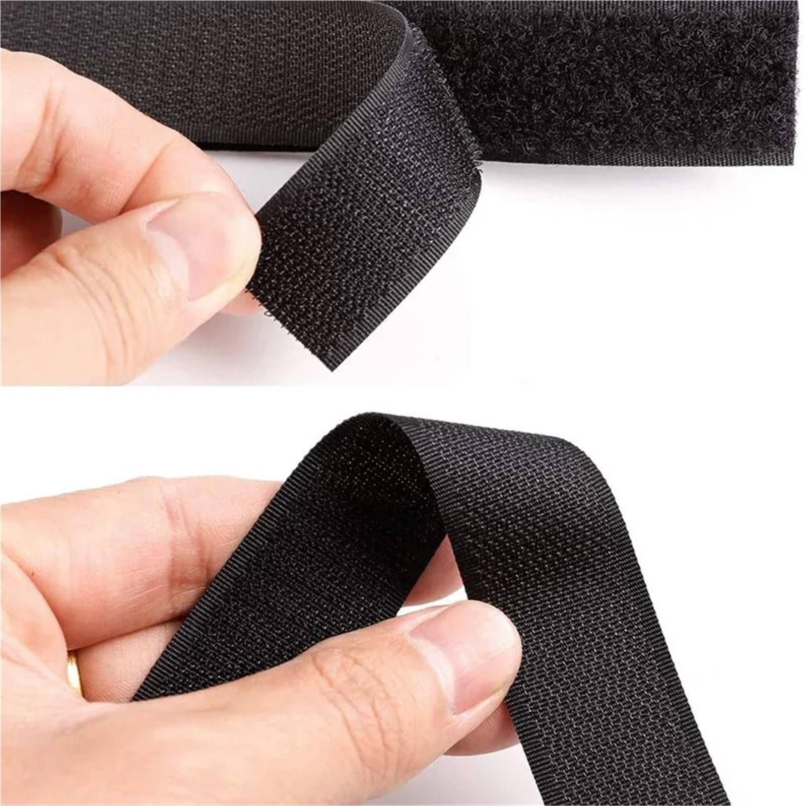 Cinta adhesiva de sujeción for coser, con gancho y bucle, mágica, sin pegamento, 25 metros por lote para Coser(White 38mm)