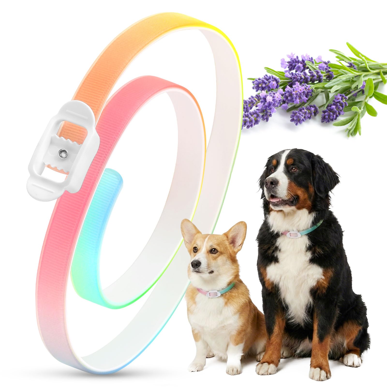 Collare Antiparassitario per Cani 69 cm Impermeabile e Regolabile, Antipulci per Cani con 8 Mesi di Utilizzo Consigliato, Colorato