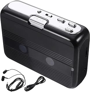 Obuyke 3 Peças Toca-Fitas Mini Gravador De Fita Fitas Cassete Adaptador De Cassete De Metal Toca-Fitas Abs Toca-Fitas Pessoal Abs Toca-Fitas Rádio Estéreo Branco