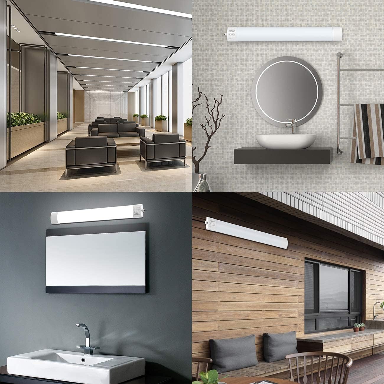 TONFFI LED Feuchtraumleuchte Deckenleuchte 60cm 18W für Garage Keller Bad Werkstatt Feuchtraum Warenhaus, LED Wannenleuchte Feuchtraumlampe Röhre, Wasserdicht IP65 Neutralweiß 4000K-4500K