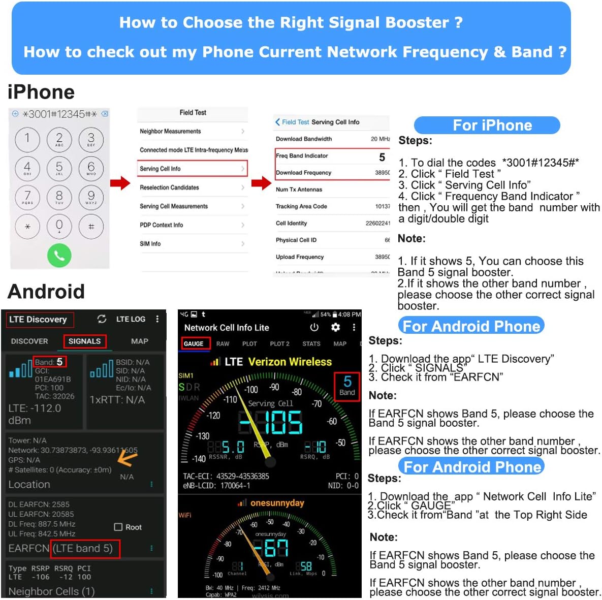 Holiday Deals 🛒 Band 5 Cell Phone Signal Booster Home Cell Booster AT&T Cell Phone Booster for ATT US Cellular Cricket Verizon Network Extender Band 5 Signal Booster 2G 3G 4G 65dB