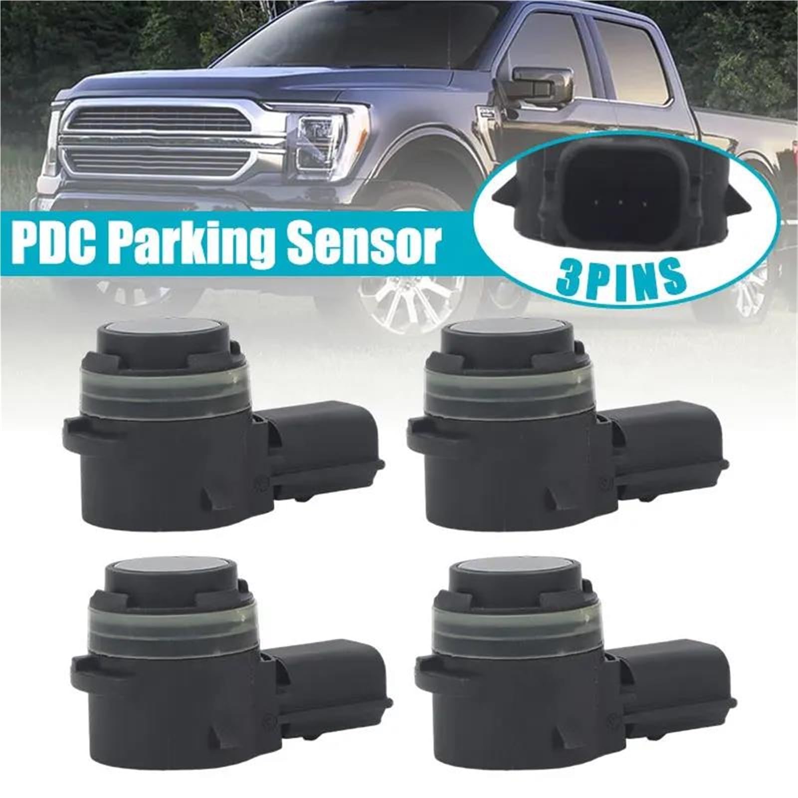 Sensores Marcha Atrás Para Ranger T6 Para Facelift 2015-2022 Piezas De Automóvil EM2T15K859AA Sensor Aparcamiento PDC Para Coche Negro(4pcs)