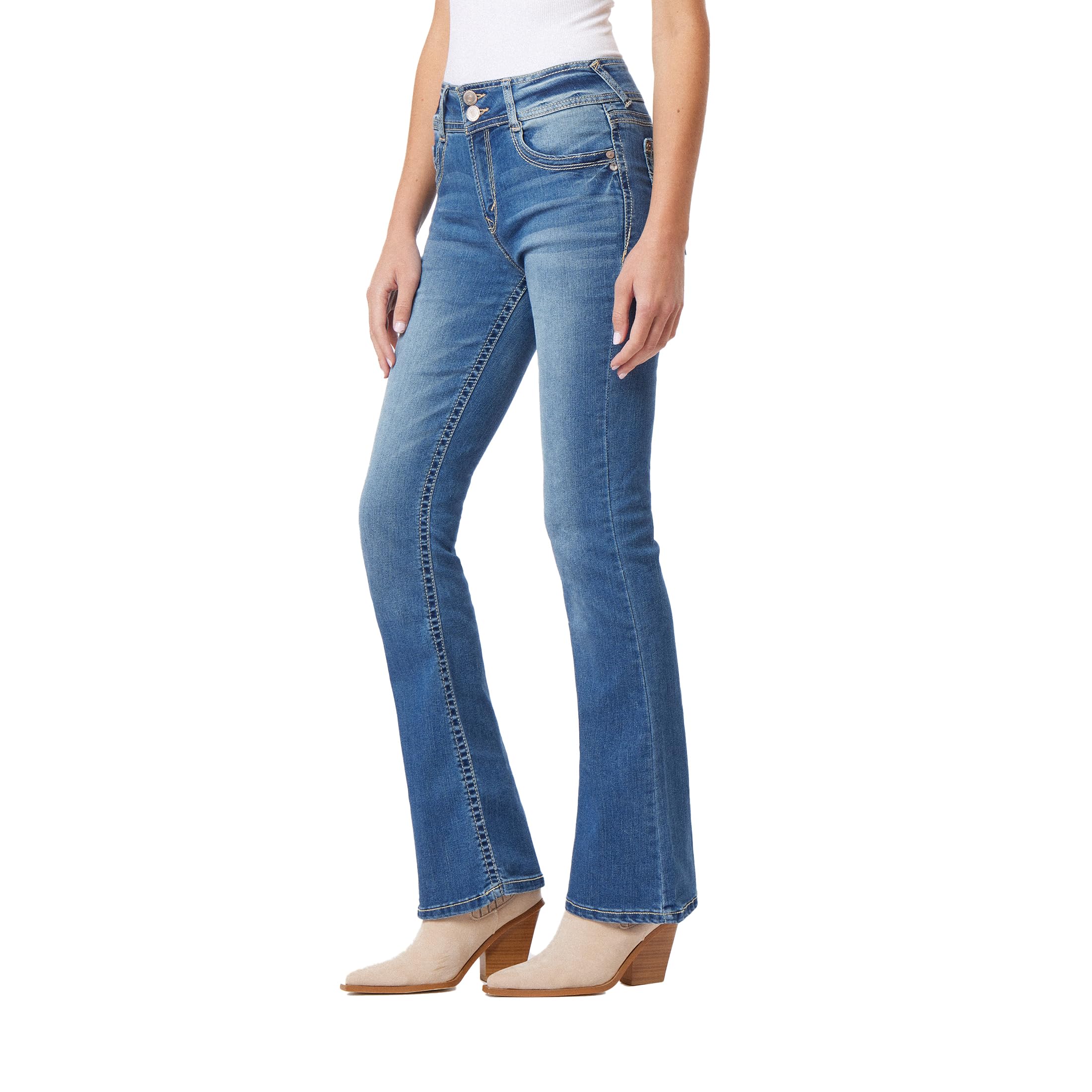 WallFlowerWomen's Flirty Curvy Flare High Rise Insta Stretch Juniors Jeans (Standard and Plus)