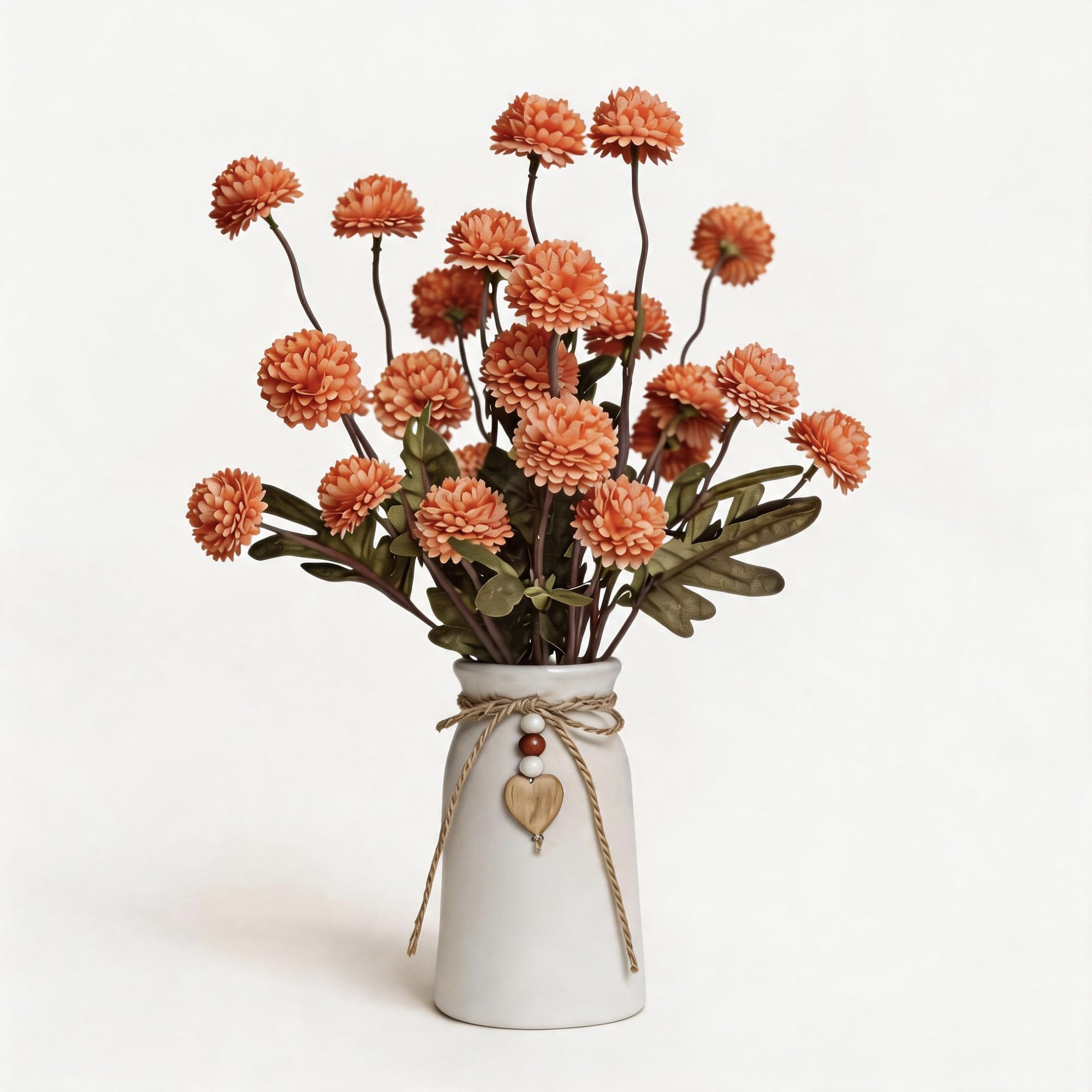 Vase en céramique et chrysanthème artificiel de qualité supérieure