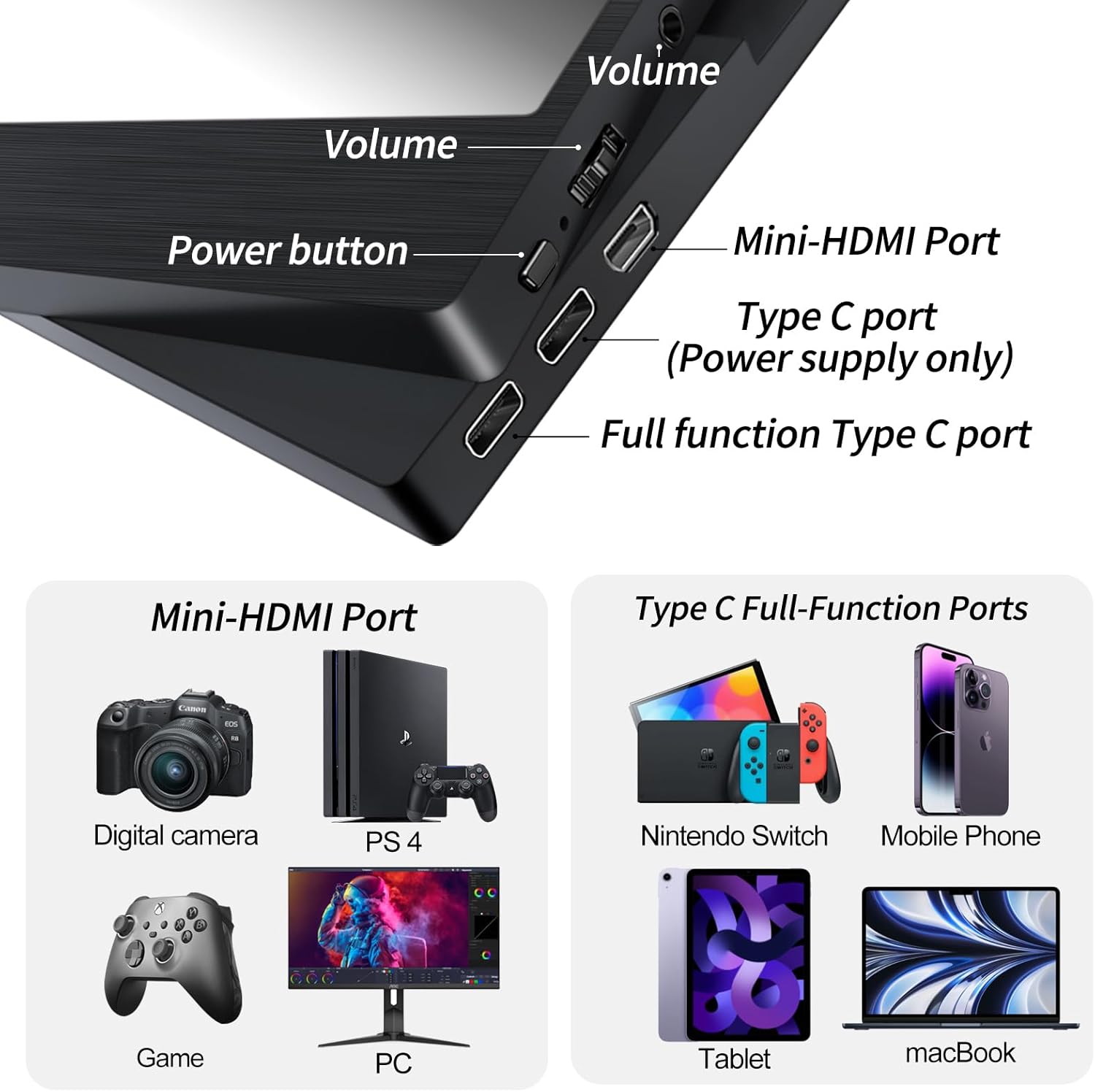 HGFRTEE Monitor Portatile 14 Pollici Schermo Portatile 1080P FHD IPS Portable Monitor, USB Type-C mini monitor con HDMI, Computer Screen Extender per Laptop PC Mac PS5/4 Xbox Tablet Travel… HGFRTEE Monitor Portatile 14 Pollici Schermo Portatile 1080P FHD IPS Portable Monitor, USB Type-C mini monitor con HDMI, Computer Screen Extender per Laptop PC Mac PS5/4 Xbox Tablet Travel…