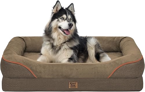 Miniatura 44 de Cama Ortopédica Lavable para Perros Grandes - Camas de Espuma Ortopédica Desmontable para Perros con Bordes Acolchados Cama Grande Impermeable para