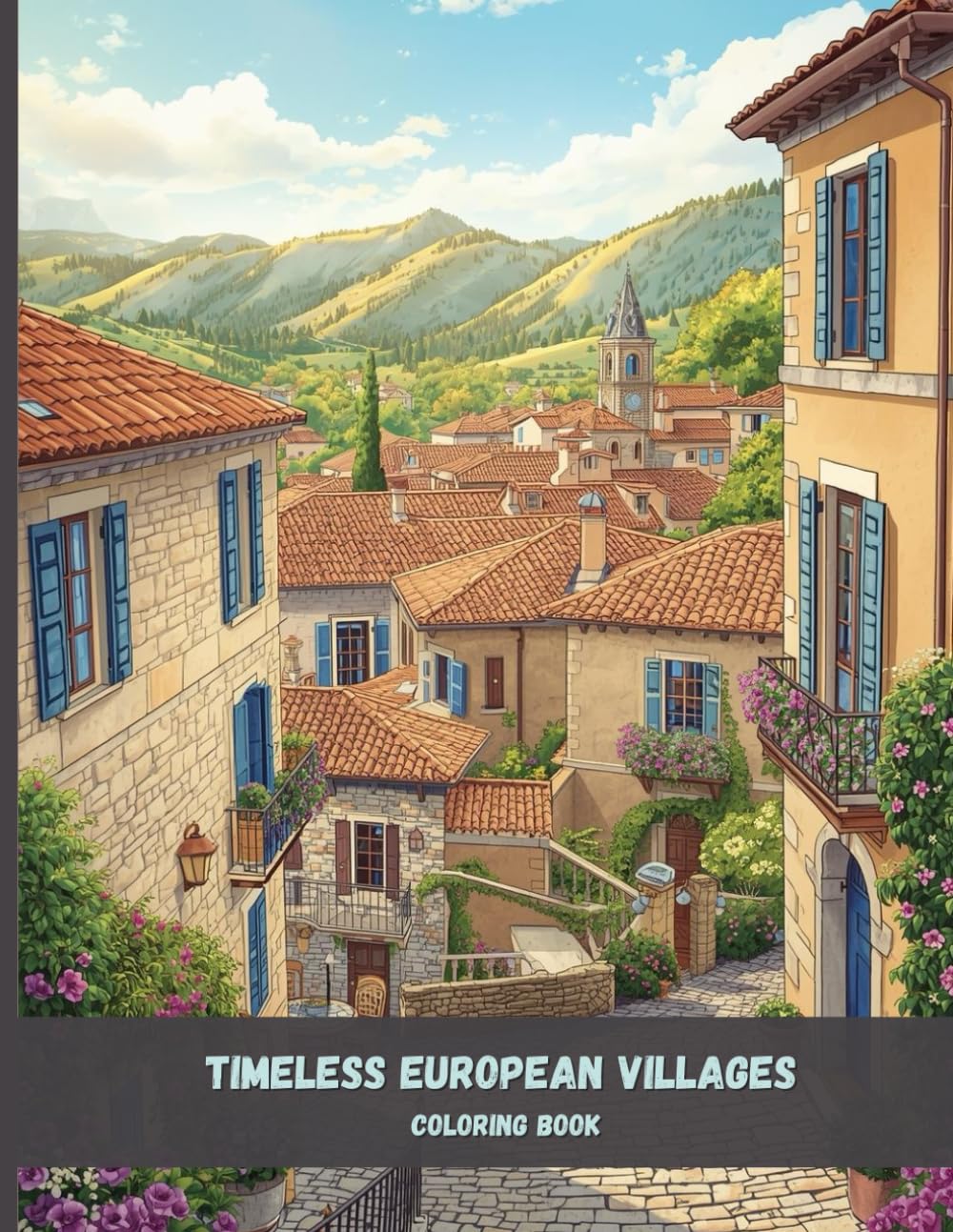 Timeless European Villages Coloring Book: Relaxing Old Towns, Stone Streets, and Scenic Landscapes for Stress Relief