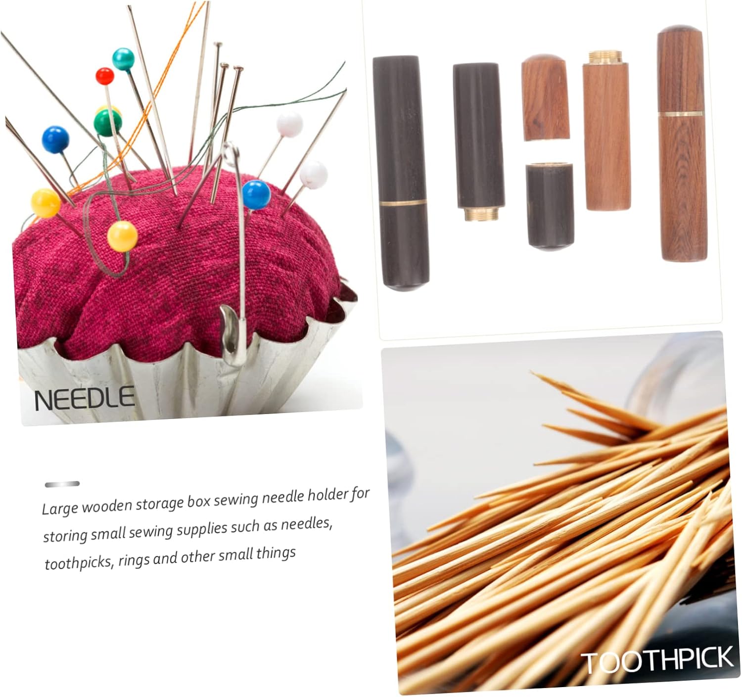 Artibetter 4pcs Convenient Needle Case Knitting Needle Holder Tube Knitting Needle Organizer Daily Needle Case Needle Storage Caddy Colored Tubes Thread Needle Holder Easy Needles À Wooden