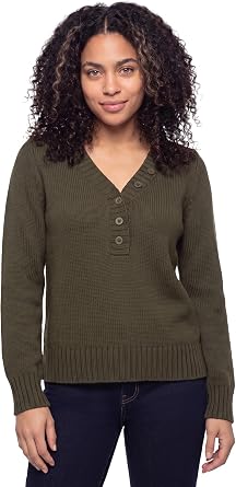 ellos Button Y-Neck Sweater