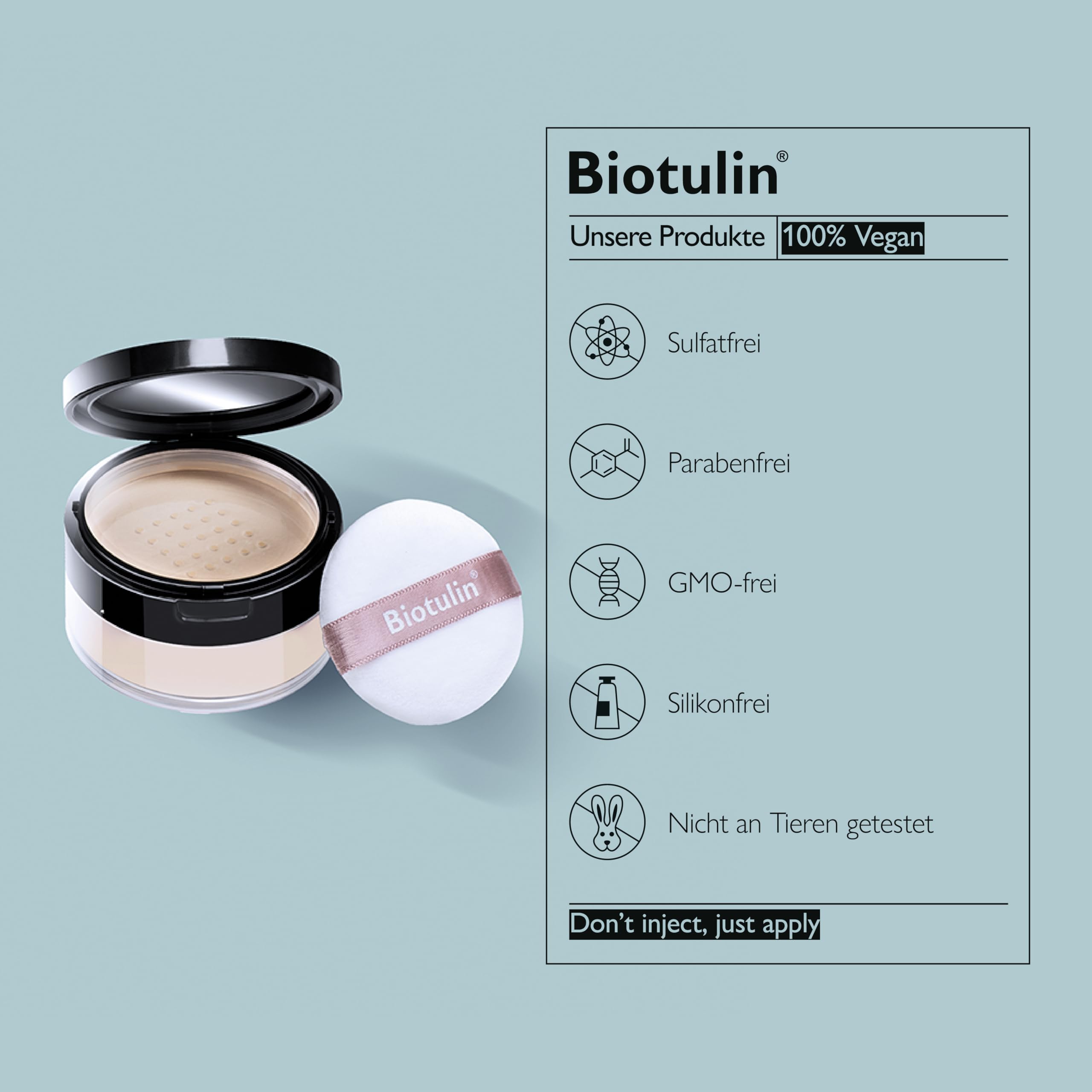 Biotulin - Hydrolon 20g - Anti-Falten-Feuchtigkeitspuder mit Spilanthol und Hyaluronsäure - Glatte Haut und strahlender Teint