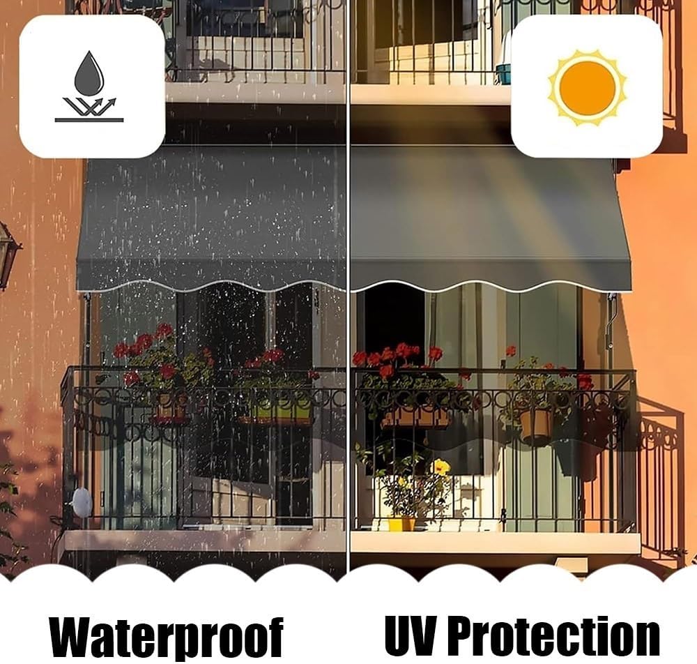 Patio Awning Top Replacement Fabric,10ft 12ft 16ft 20ft Sun Shade Shelter,Replacement Outdoor Sunshade Canopy Waterproof Canvas Replacement Top Cover﻿(Beige,13x10ft/400x300cm)