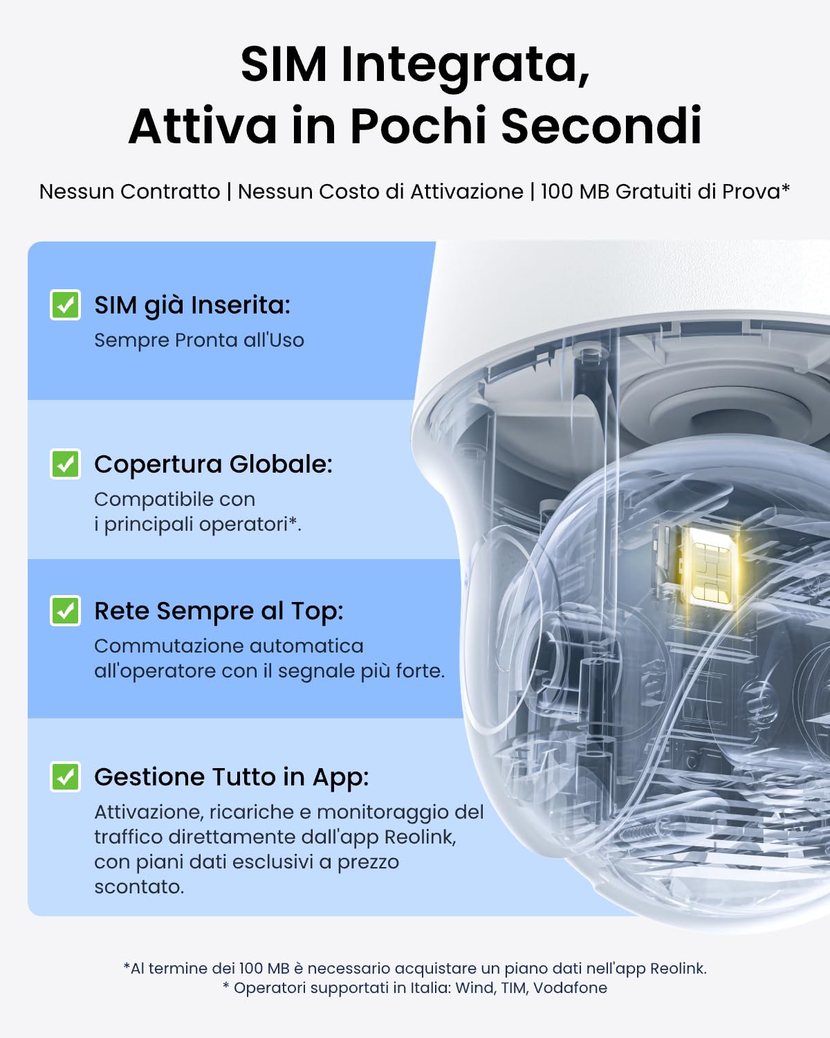Reolink 2K 4MP 4G LTE Telecamera Batteria da Esterno Senza Fili, 360° PT | Tracciamento Automatico con Pannello Solare, SIM Non Removibile, Visione Notturna a Colori, Rilevamento Smart, Go PT S Lite