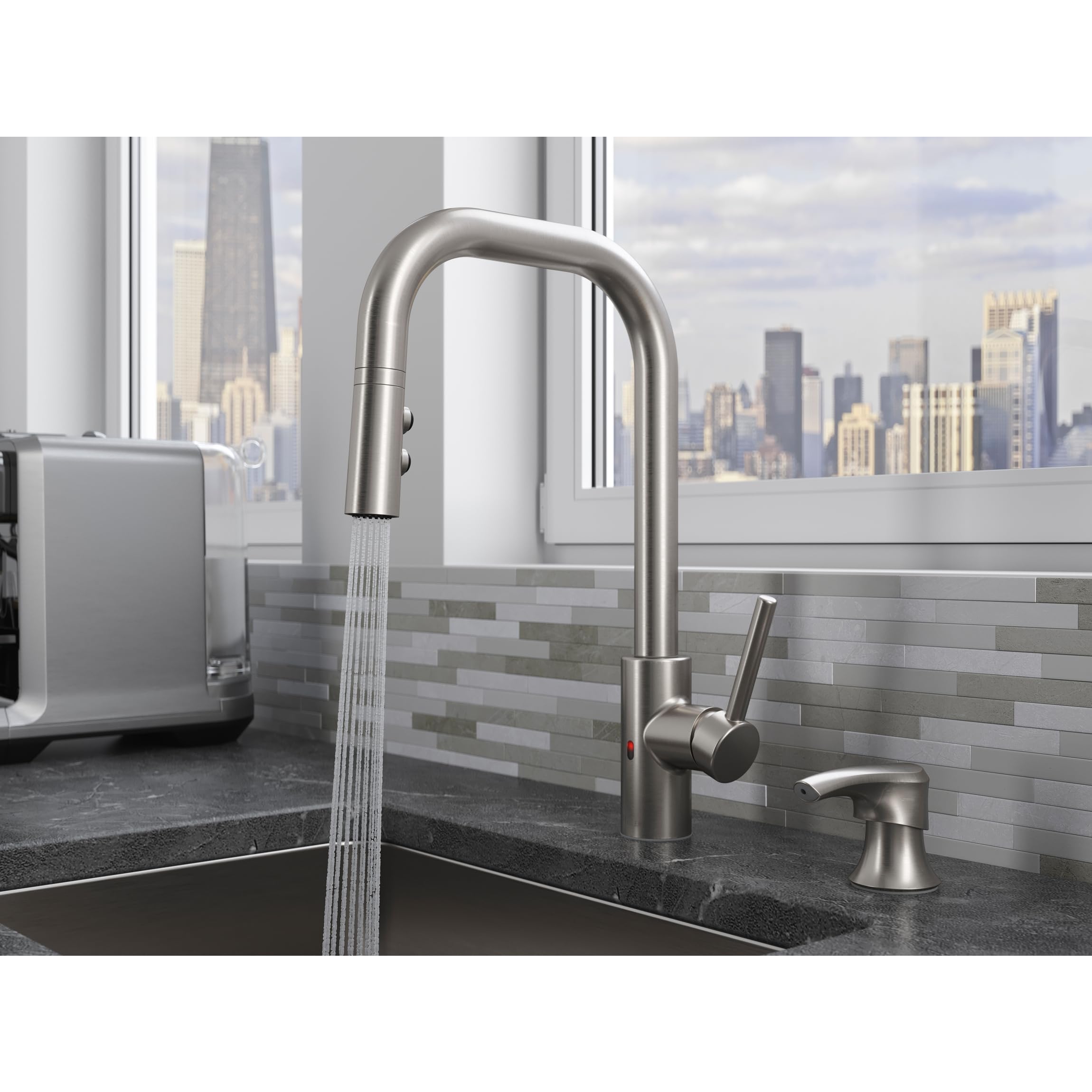 Pfister Zanna Küchenarmatur – Elektronische Pull-Down Armatur Mit Spot Defense, Edelstahl (F529EZN3GS)