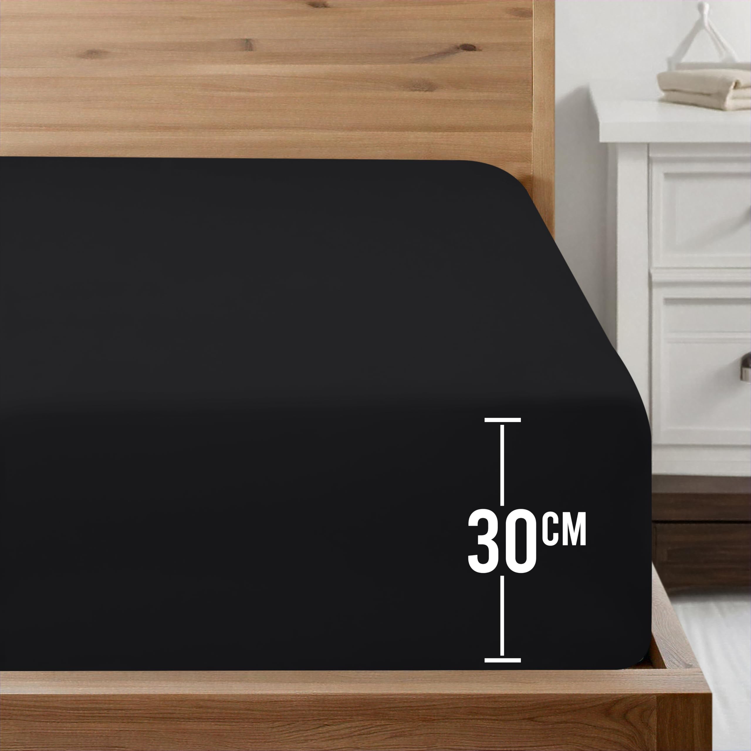 Utopia Bedding King Fitted Sheet - Bulk Pack of 20 - Black - 12 Inch (30cm) Deep - Easy Care - Soft Brushed Microfibre Fabric - Shrinkage and Fade Resistant - Bottom Sheet