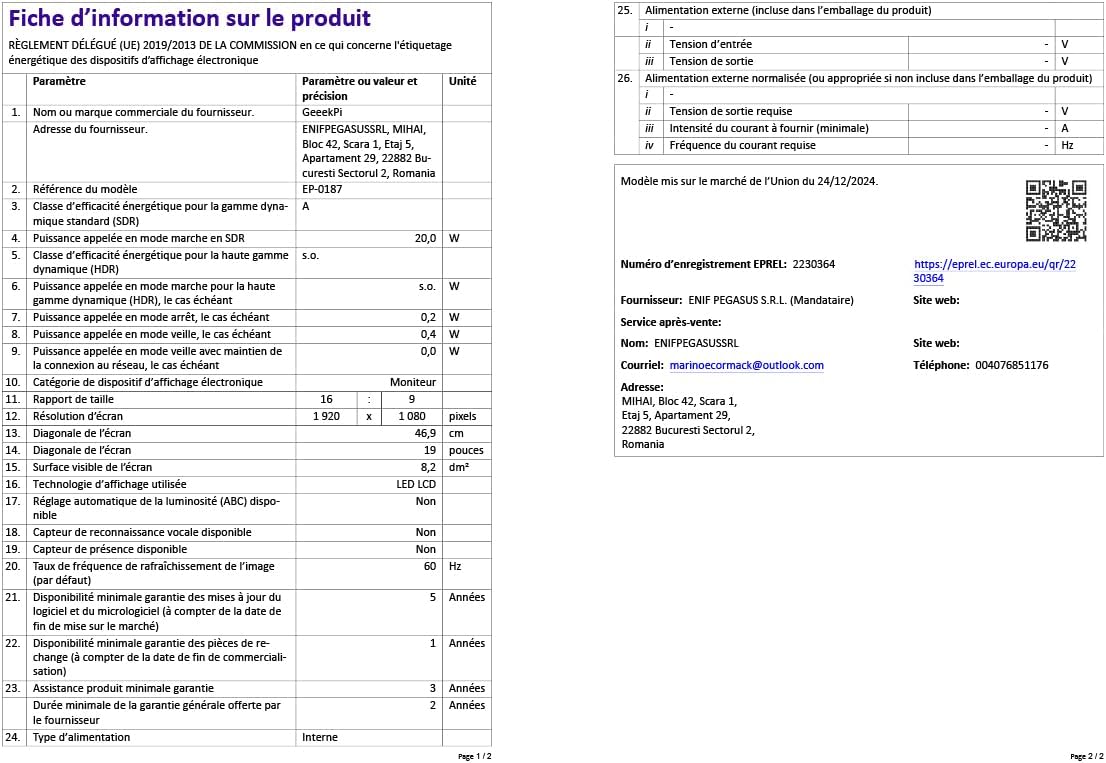 GeeekPi 18.5 inch Portable Monitor 1920x1080 IPS Touchscreen 120HZ 1080P Touch Display with HDMI USB-C, Built-in Speakers, Kickstand VESA for Xbox PS4/5 Laptop Mac PC