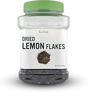 Kashan Dried Lemon Flakes, Lime, Limoo Omani, Great For Cooking and Food & Tea Flavoring. Aromatic Seasoning 8oz (226g)